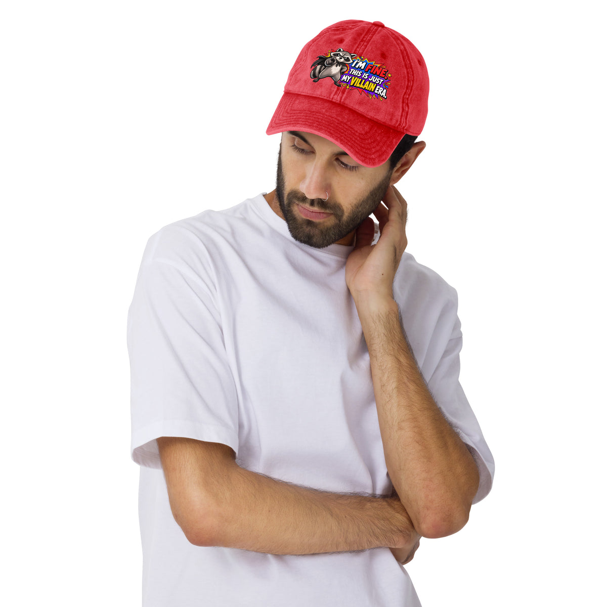 Sarcastic Humor Lovers | Vintage Cap — I'M FINE. THIS IS JUST MY VILLAIN ERA. by printfluence