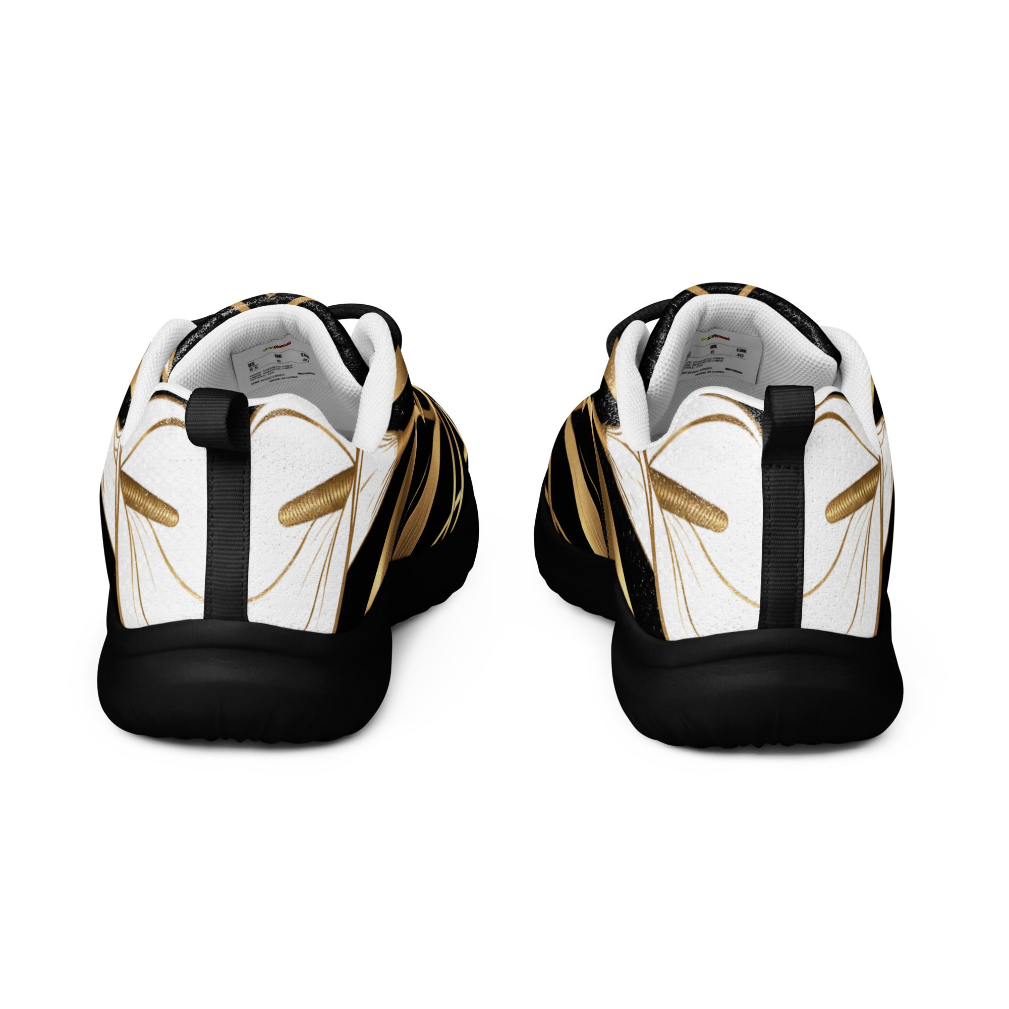 Women’s athletic shoes - Golden Apex Athletic Shoes – Women's Luxe Line Converging Sneakers by printfluence.net