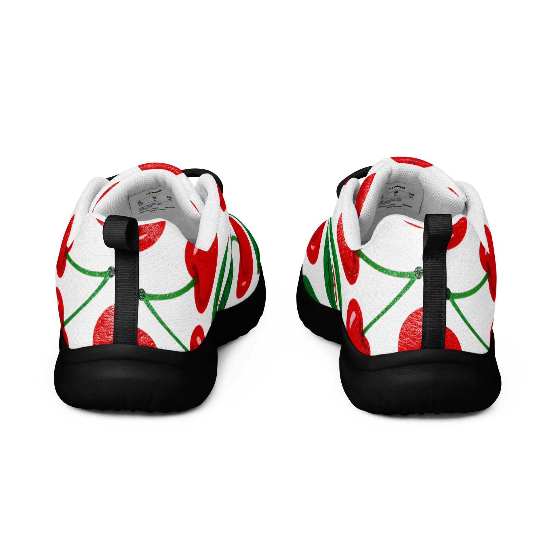 Women’s athletic shoes - Cherry Burst Athletic Shoes – Women's Red Fruit Print Sneakers by printfluence.net