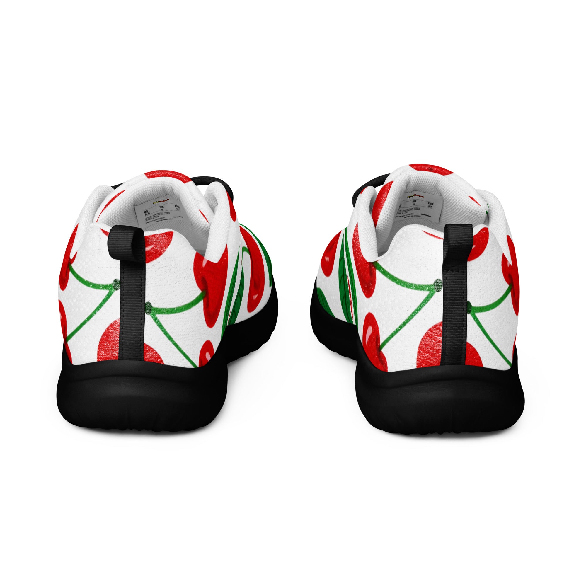 Women’s athletic shoes - Cherry Burst Athletic Shoes – Women's Red Fruit Print Sneakers by printfluence.net