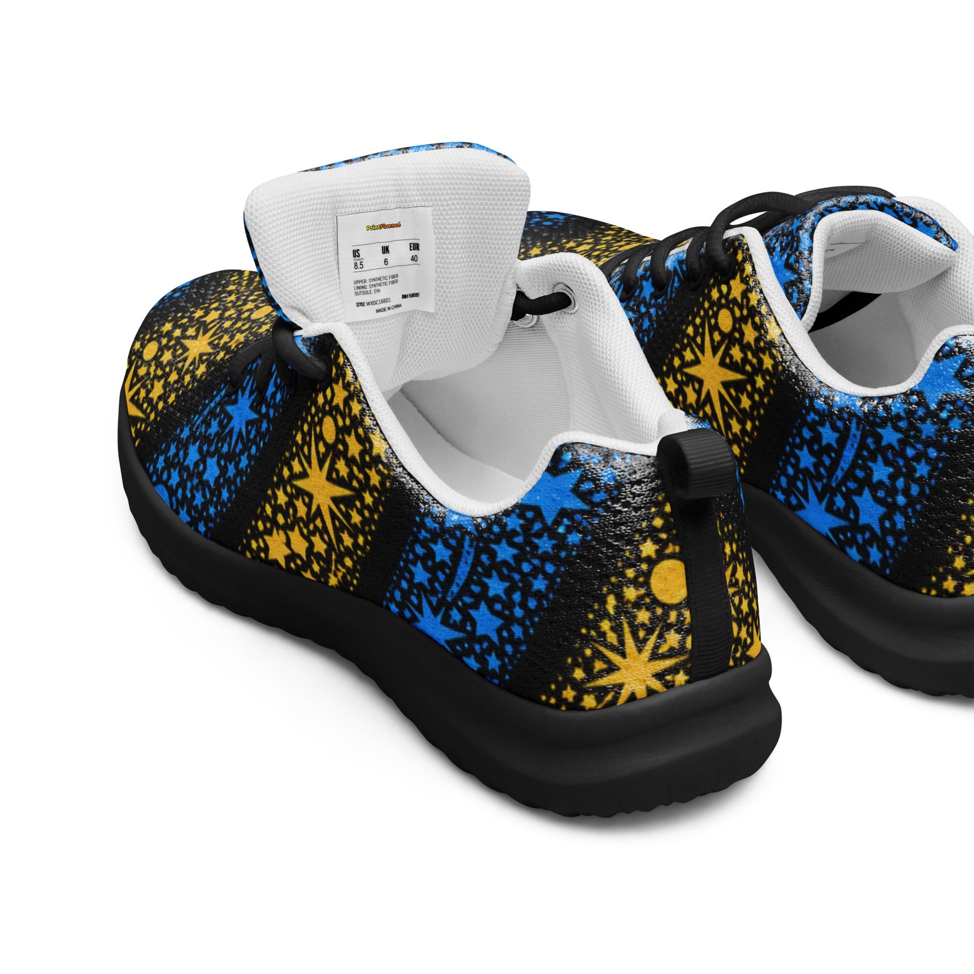 Women’s athletic shoes - Stellar Path: Women’s Athletic Shoes - Galactic Star Chevron Design by printfluence.net