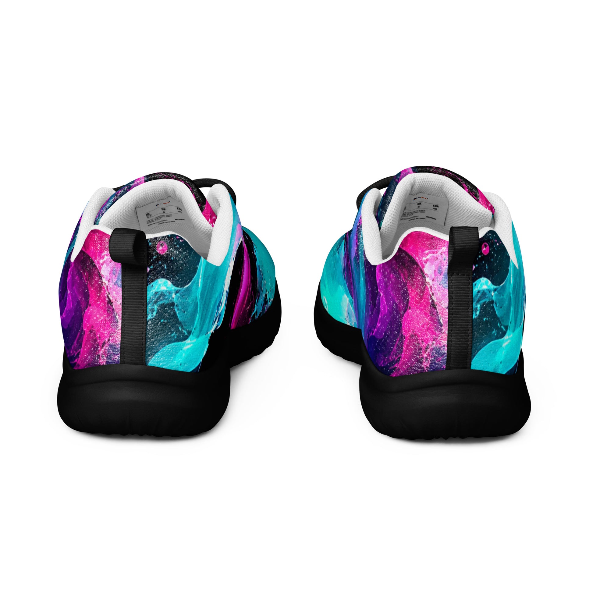 Women’s athletic shoes - Elite Neon Fluid Splashes - Premium Luxury Electric Cosmic Waves Design by printfluence.net