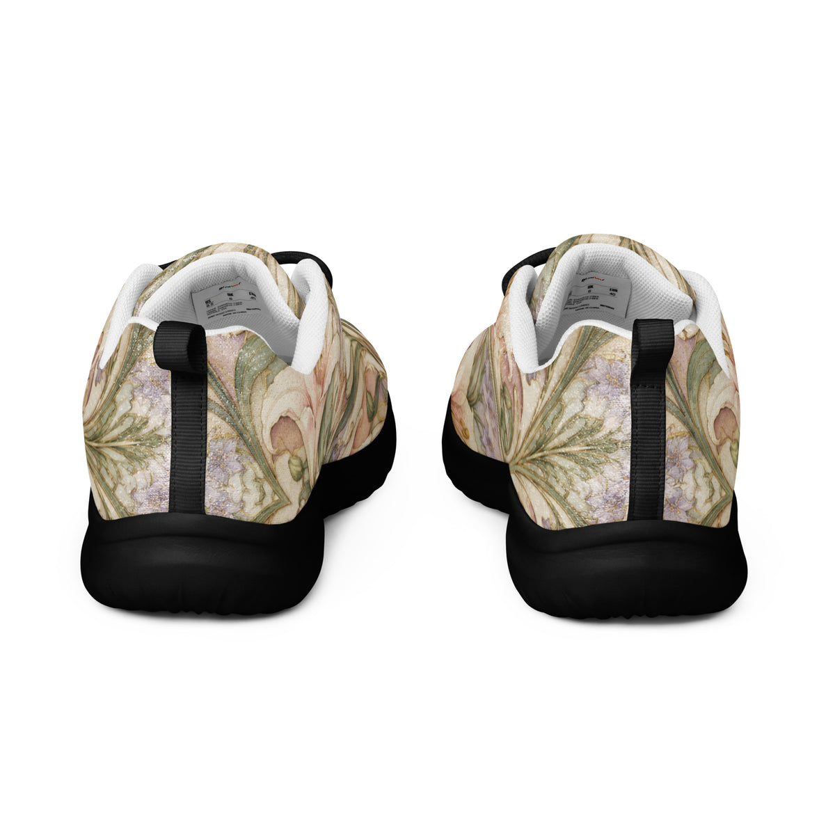 Heritage Bloom Lovers | Women’s Athletic Shoes — Classic Art Nouveau Lily and Floral Pattern by printfluence