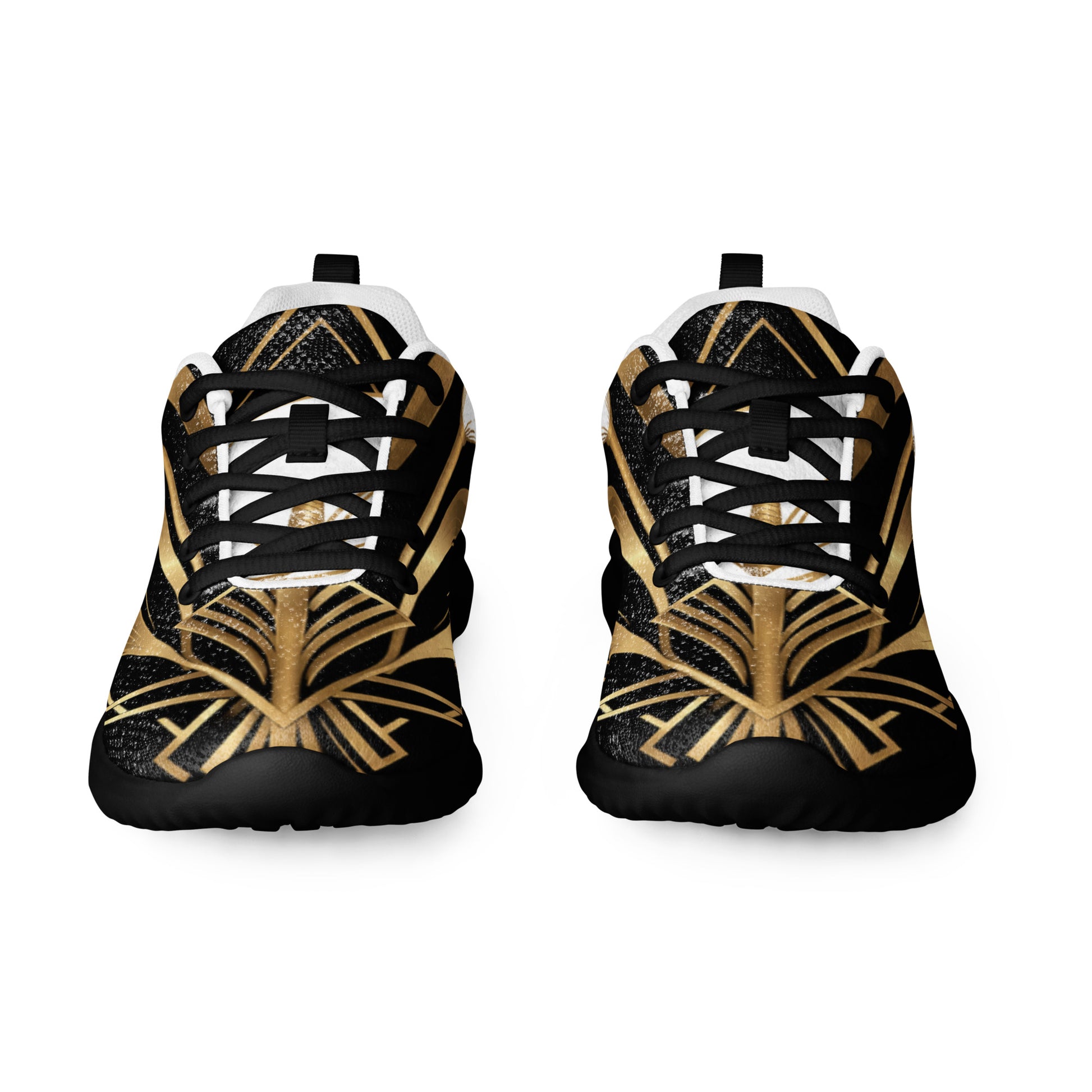 Women’s athletic shoes - Golden Apex Athletic Shoes – Women's Luxe Line Converging Sneakers by printfluence.net