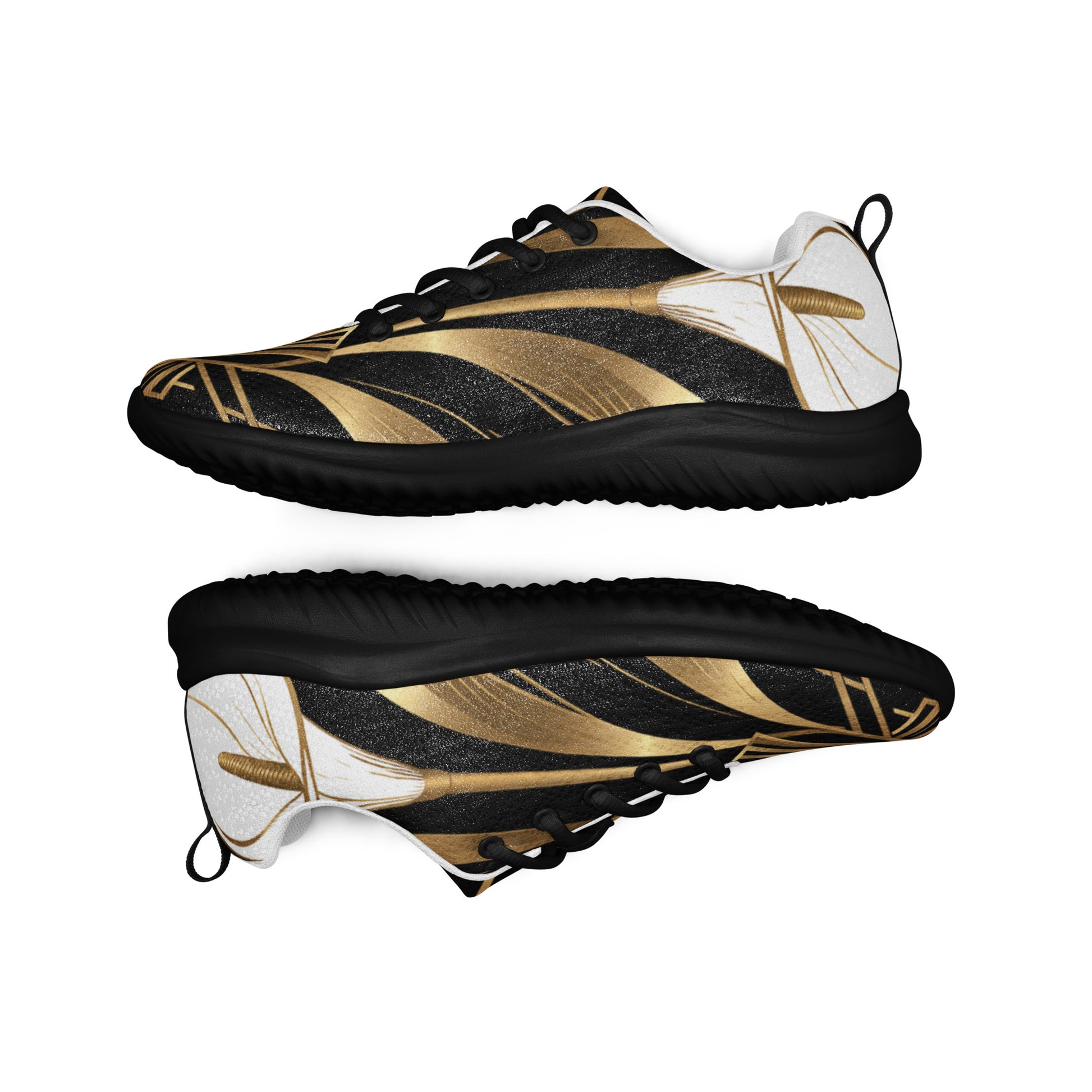 Women’s athletic shoes - Golden Apex Athletic Shoes – Women's Luxe Line Converging Sneakers by printfluence.net