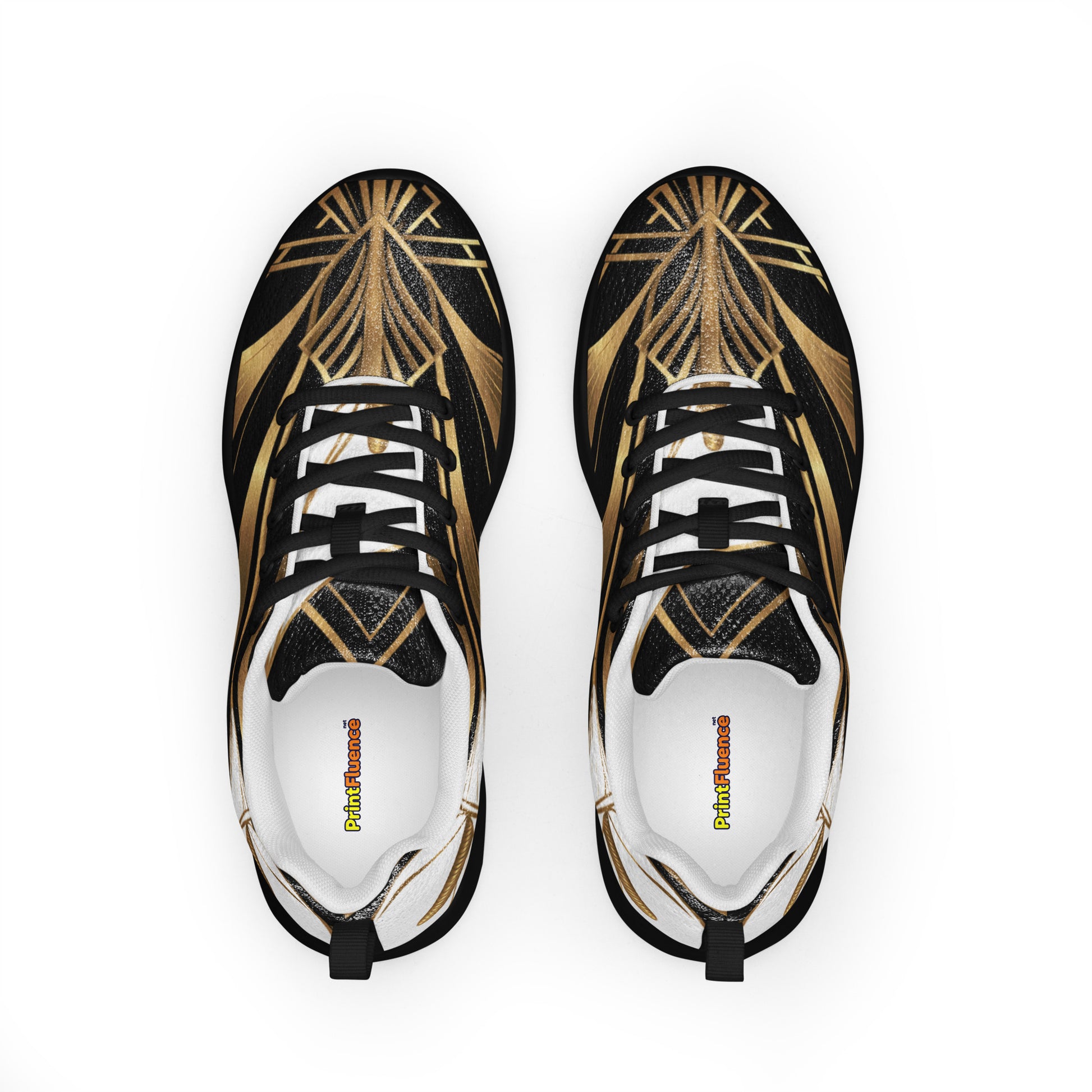 Women’s athletic shoes - Golden Apex Athletic Shoes – Women's Luxe Line Converging Sneakers by printfluence.net