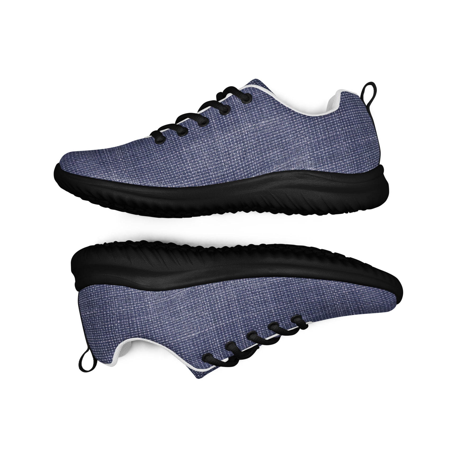 Women’s athletic shoes - Indigo Comfort: Women’s Athletic Shoes - Premium Blue Knit Texture by printfluence.net