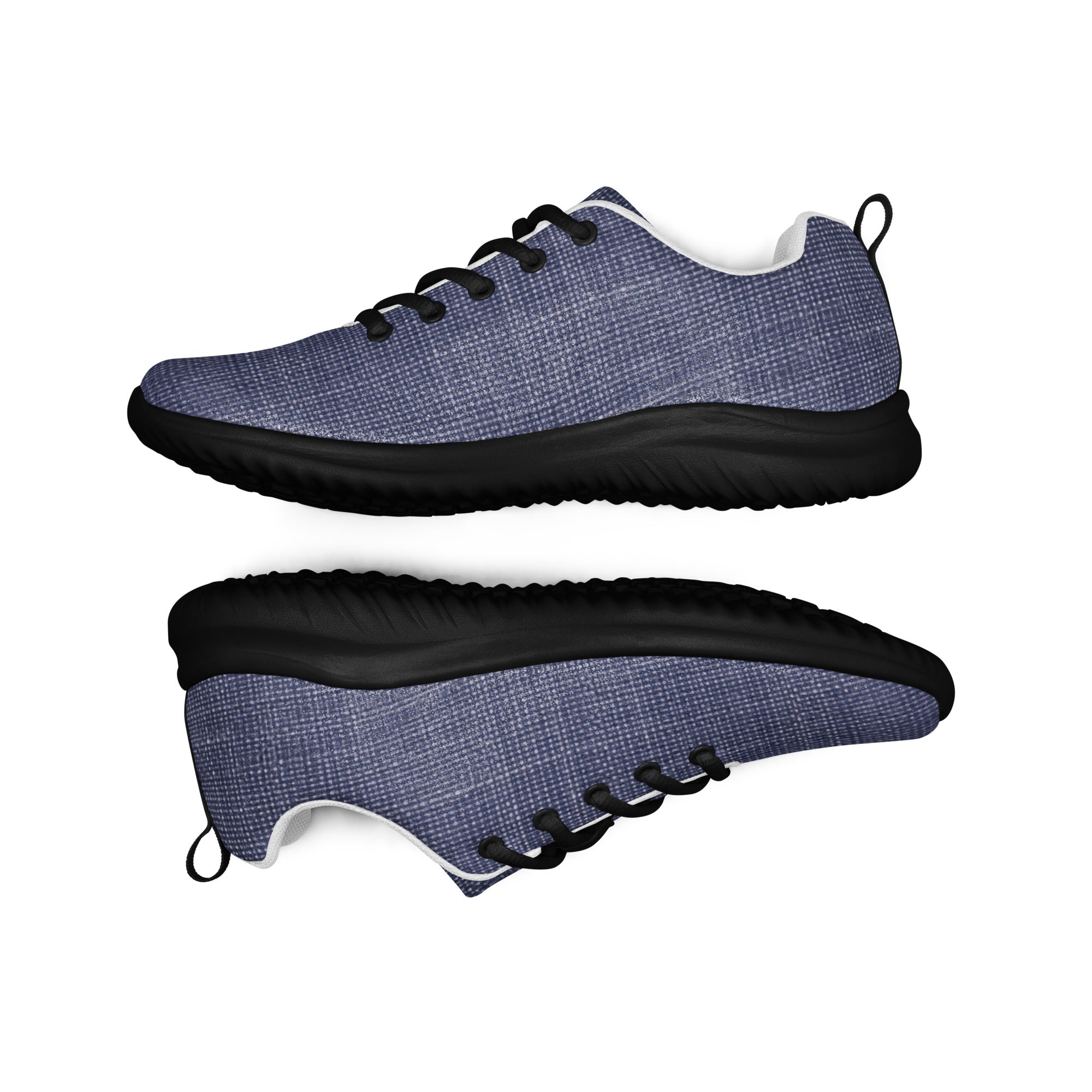 Women’s athletic shoes - Indigo Comfort: Women’s Athletic Shoes - Premium Blue Knit Texture by printfluence.net