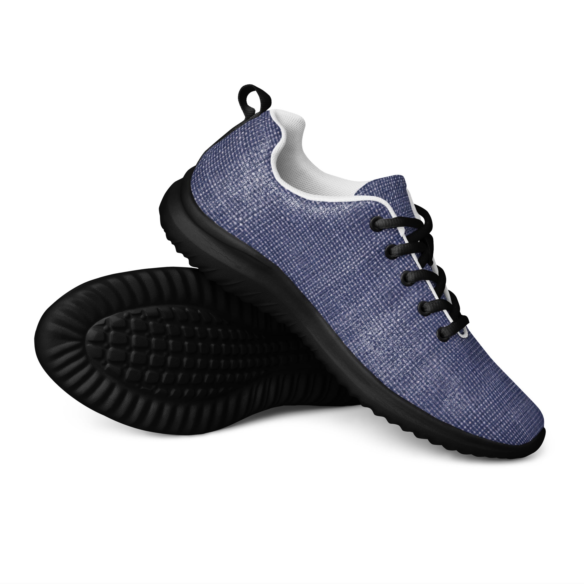 Women’s athletic shoes - Indigo Comfort: Women’s Athletic Shoes - Premium Blue Knit Texture by printfluence.net