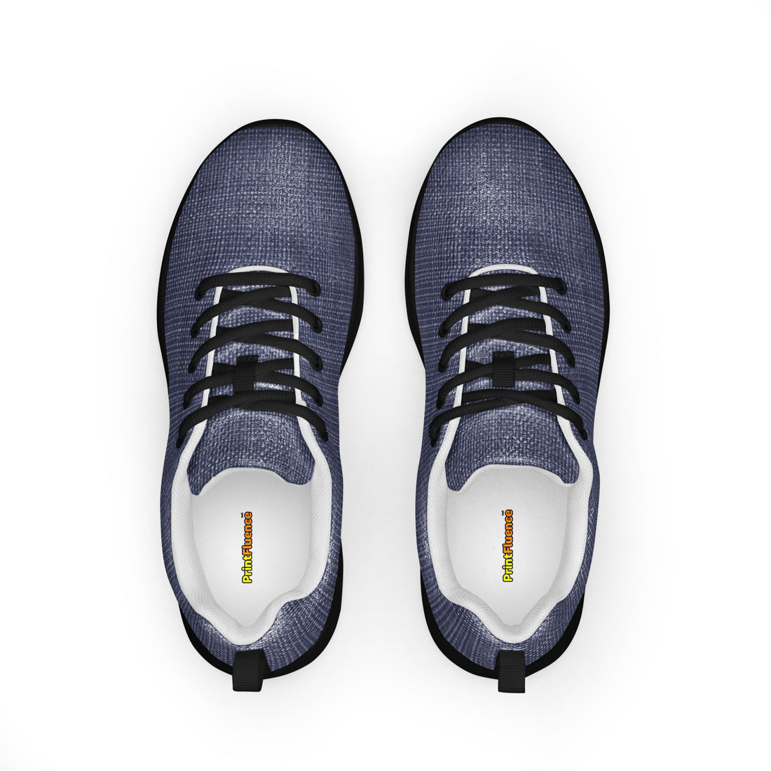 Women’s athletic shoes - Indigo Comfort: Women’s Athletic Shoes - Premium Blue Knit Texture by printfluence.net
