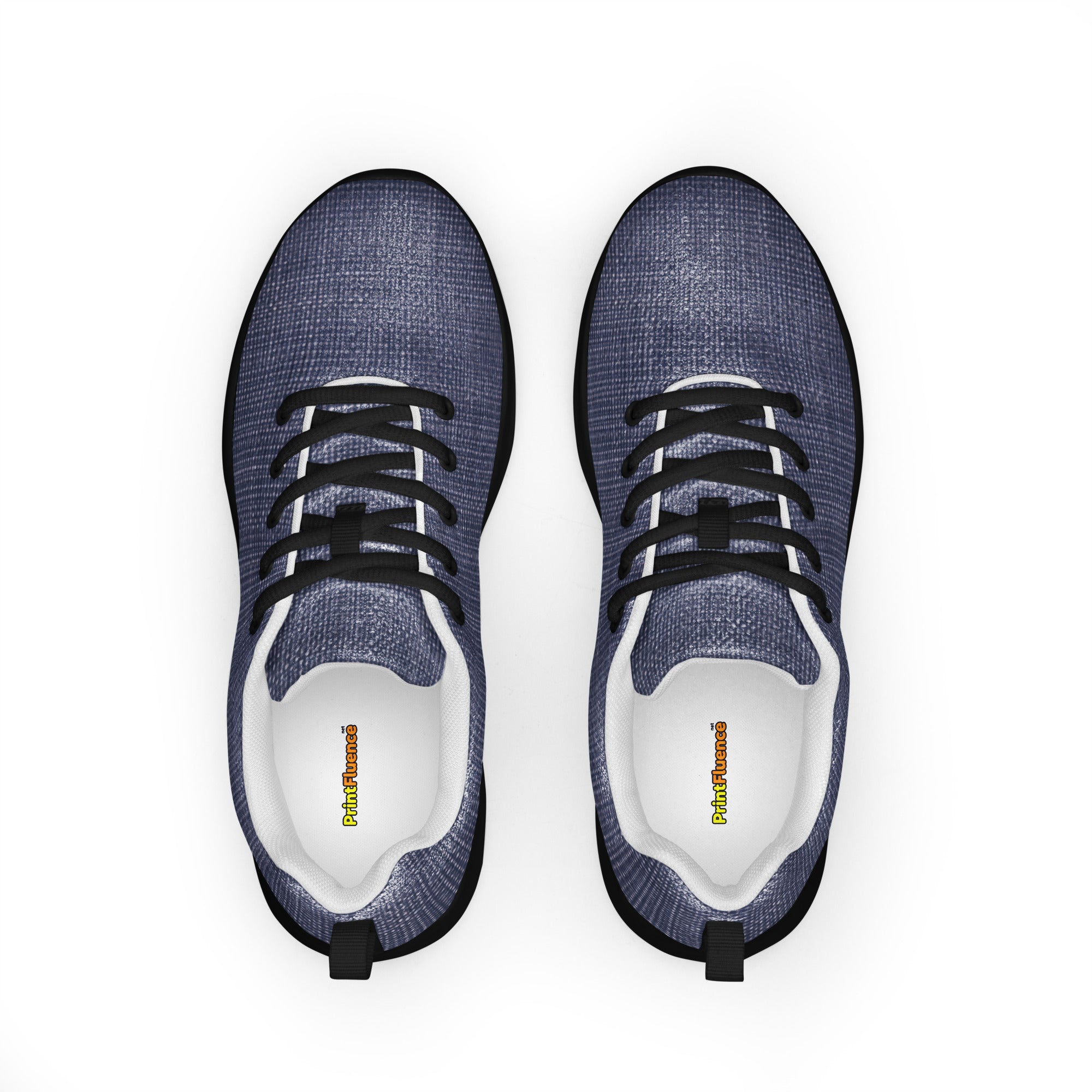 Women’s athletic shoes - Indigo Comfort: Women’s Athletic Shoes - Premium Blue Knit Texture by printfluence.net