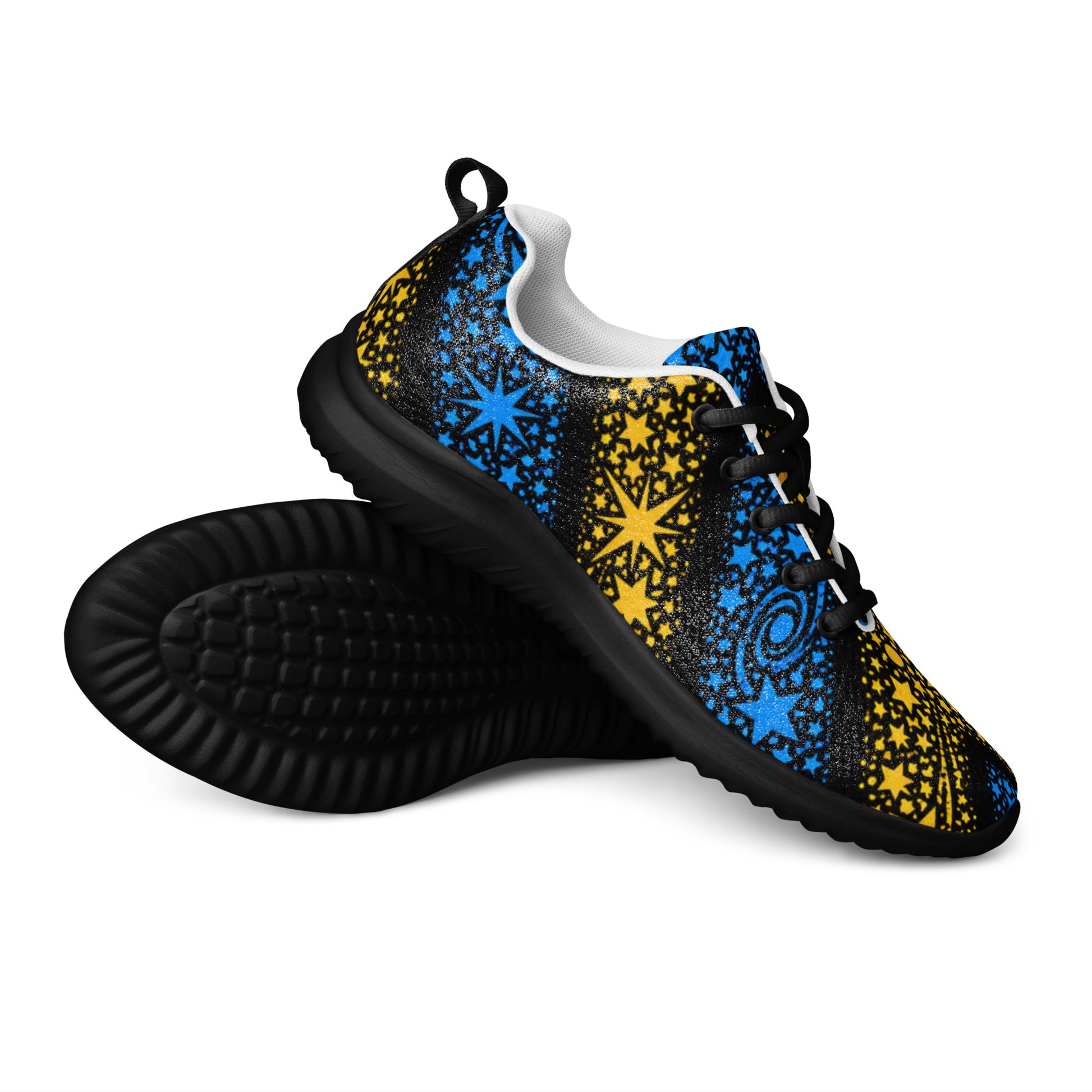 Women’s athletic shoes - Stellar Path: Women’s Athletic Shoes - Galactic Star Chevron Design by printfluence.net