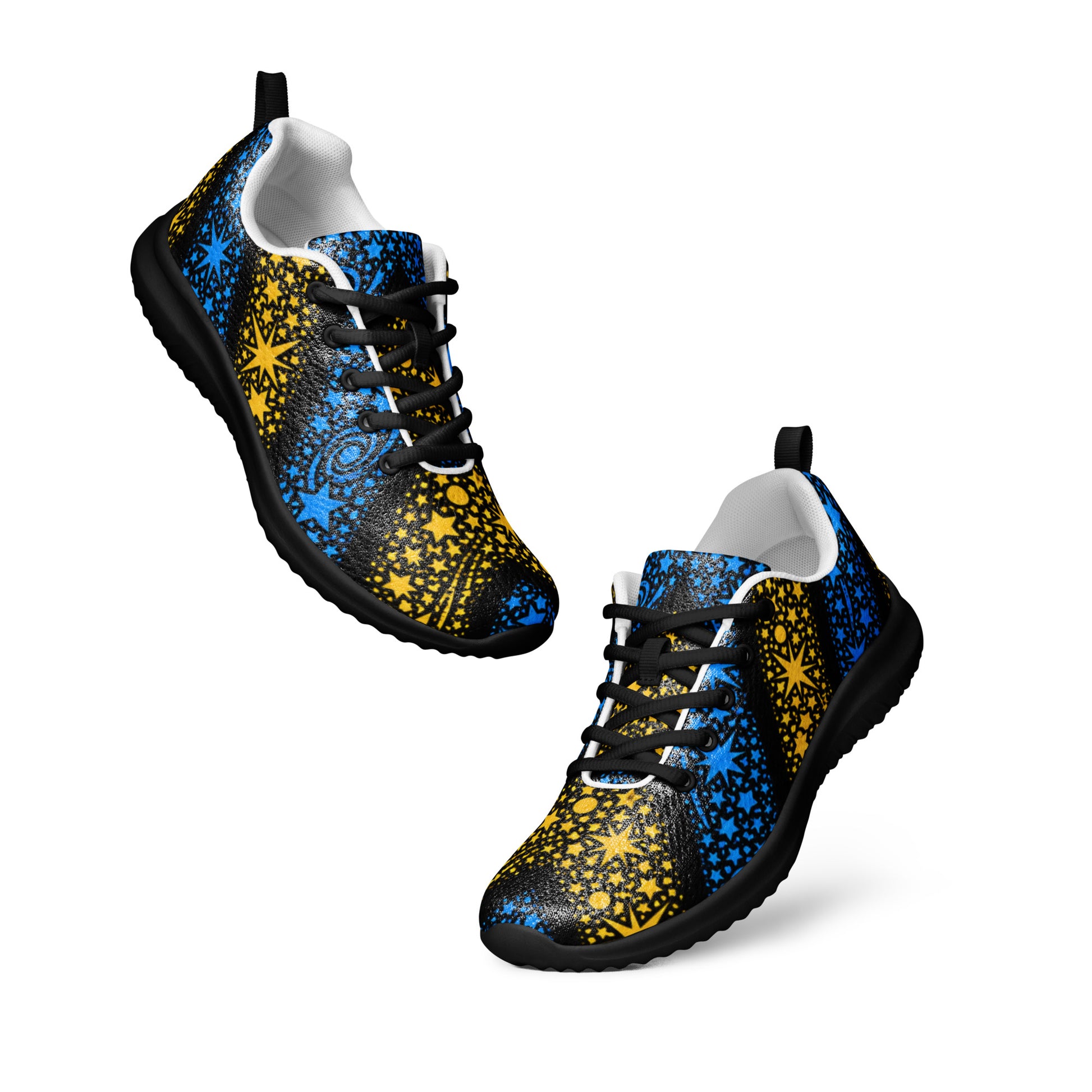 Women’s athletic shoes - Stellar Path: Women’s Athletic Shoes - Galactic Star Chevron Design by printfluence.net