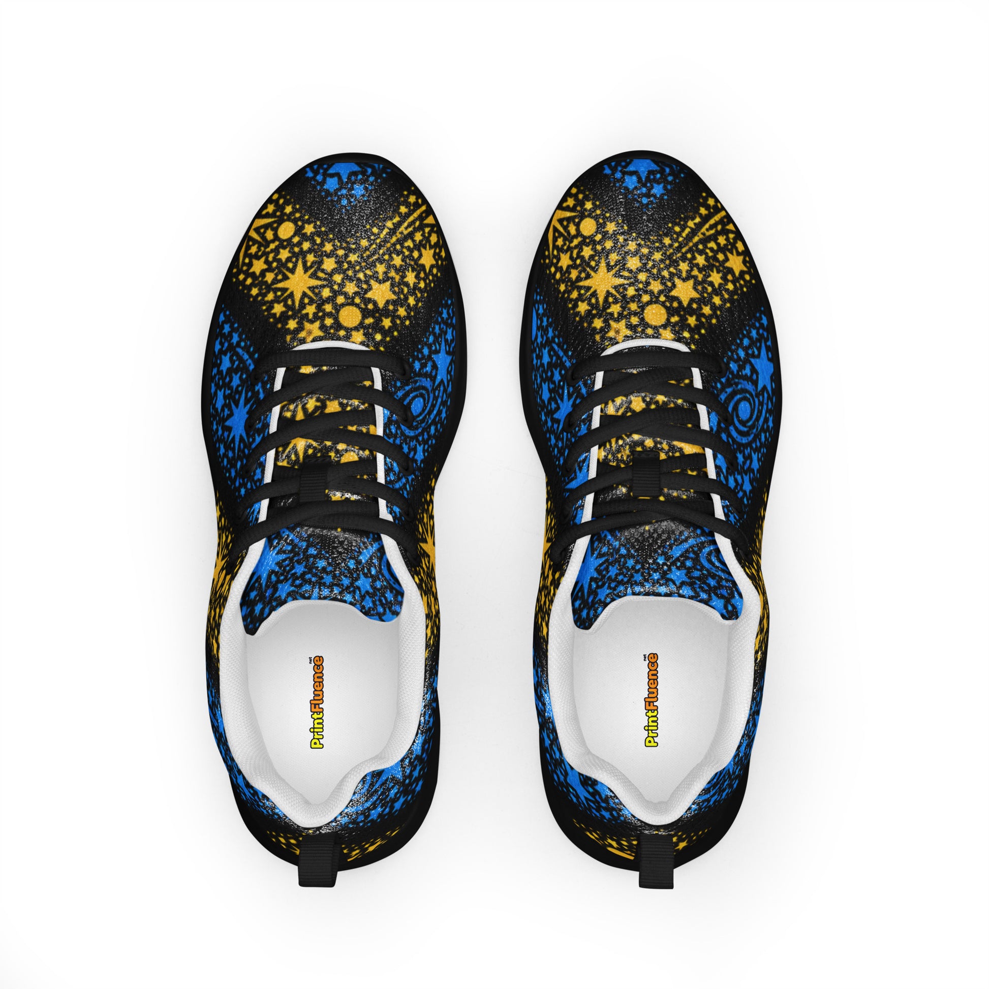 Women’s athletic shoes - Stellar Path: Women’s Athletic Shoes - Galactic Star Chevron Design by printfluence.net
