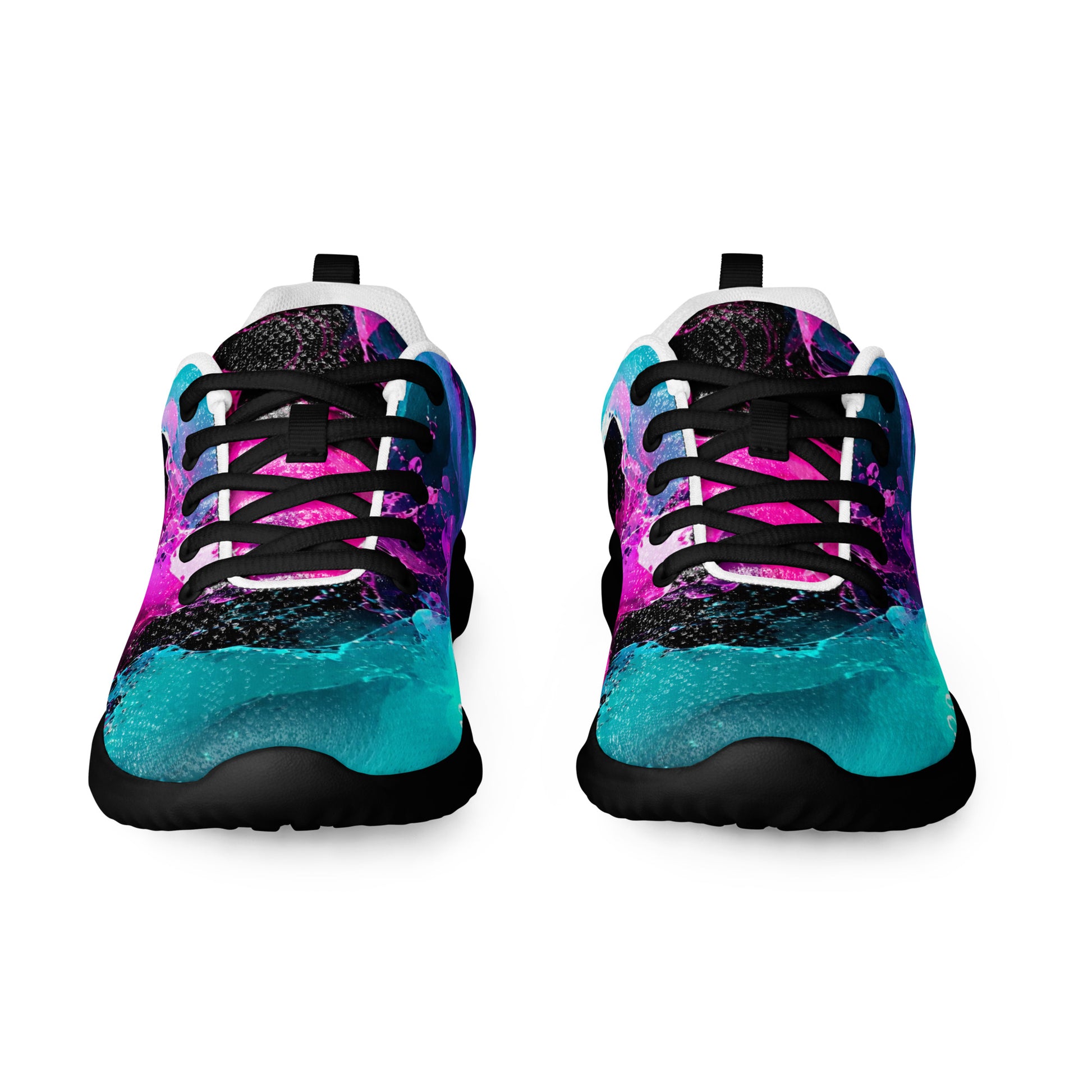 Women’s athletic shoes - Elite Neon Fluid Splashes - Premium Luxury Electric Cosmic Waves Design by printfluence.net