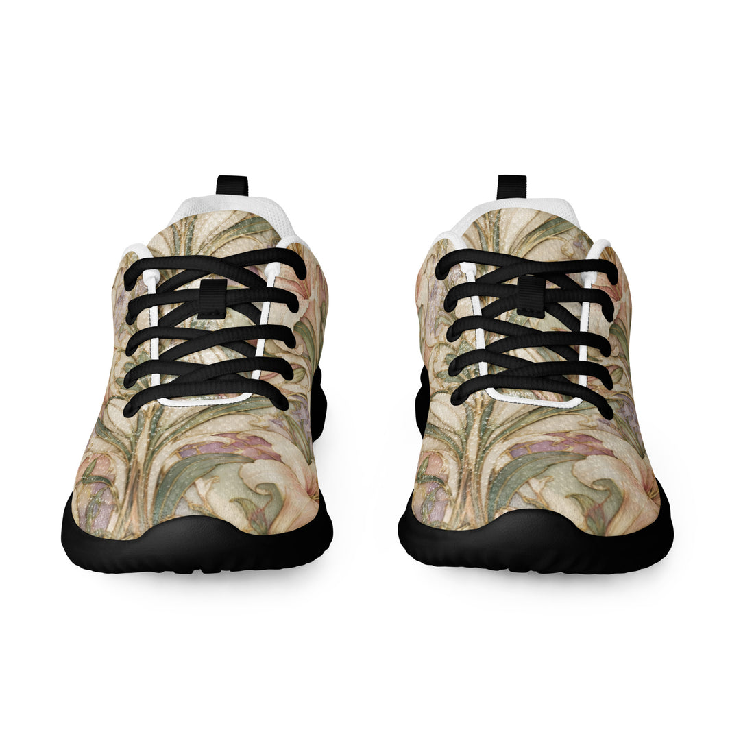 Heritage Bloom Lovers | Women’s Athletic Shoes — Classic Art Nouveau Lily and Floral Pattern by printfluence