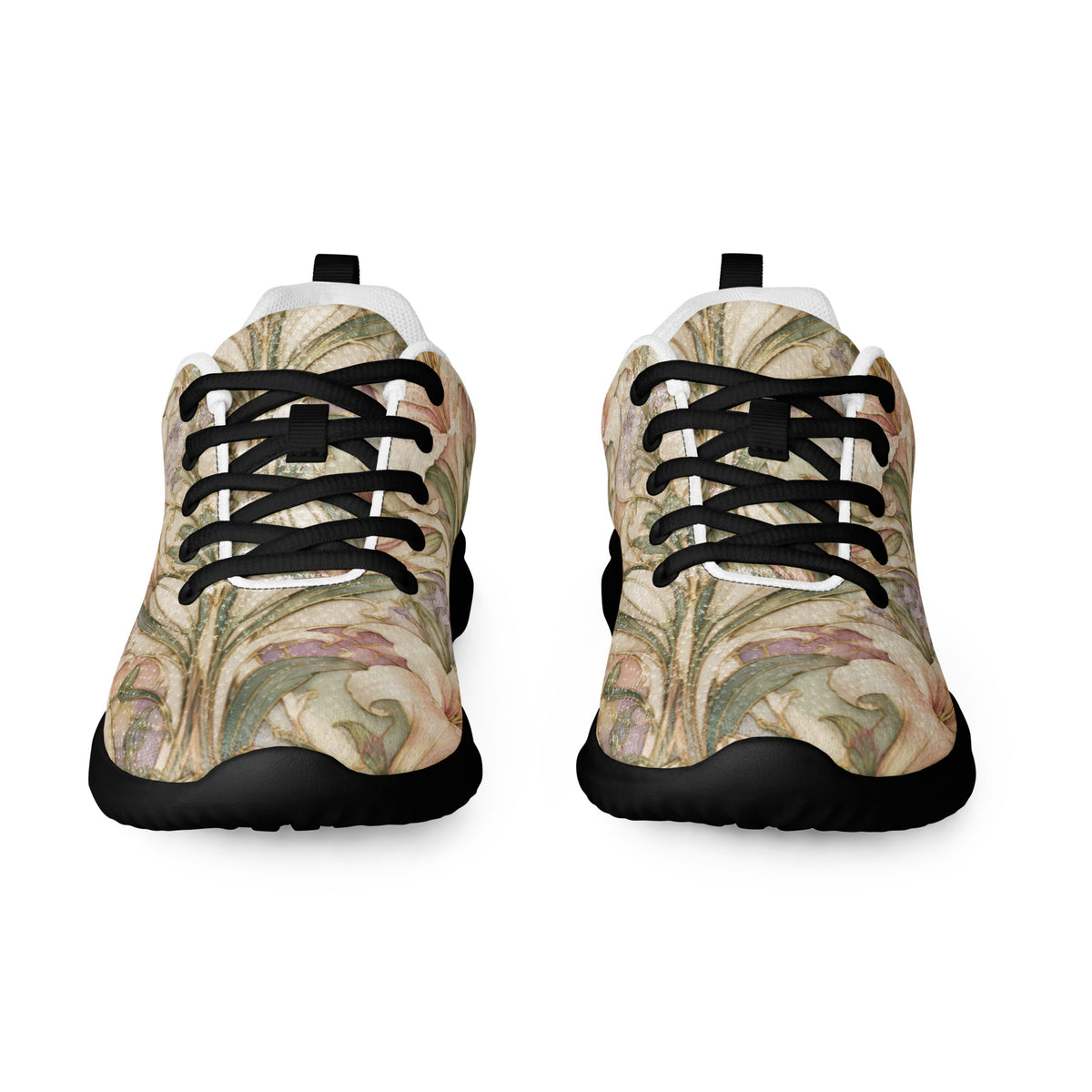 Heritage Bloom Lovers | Women’s Athletic Shoes — Classic Art Nouveau Lily and Floral Pattern by printfluence
