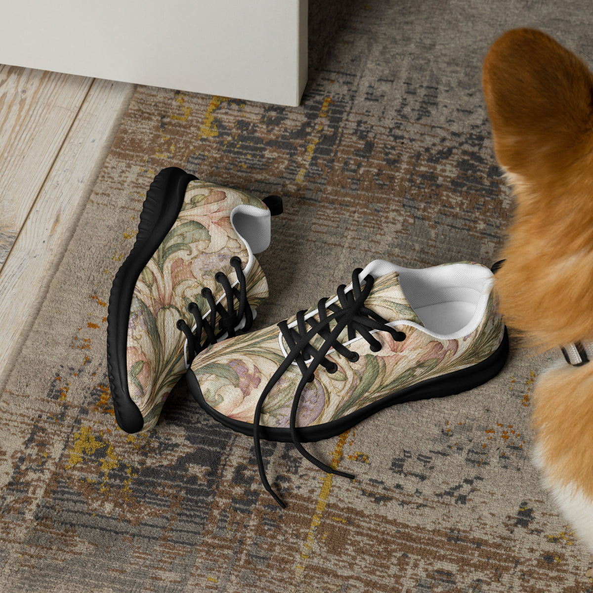 Heritage Bloom Lovers | Women’s Athletic Shoes — Classic Art Nouveau Lily and Floral Pattern by printfluence