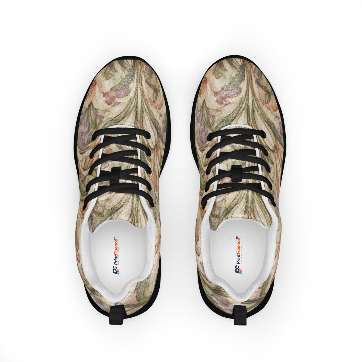Heritage Bloom Lovers | Women’s Athletic Shoes — Classic Art Nouveau Lily and Floral Pattern by printfluence