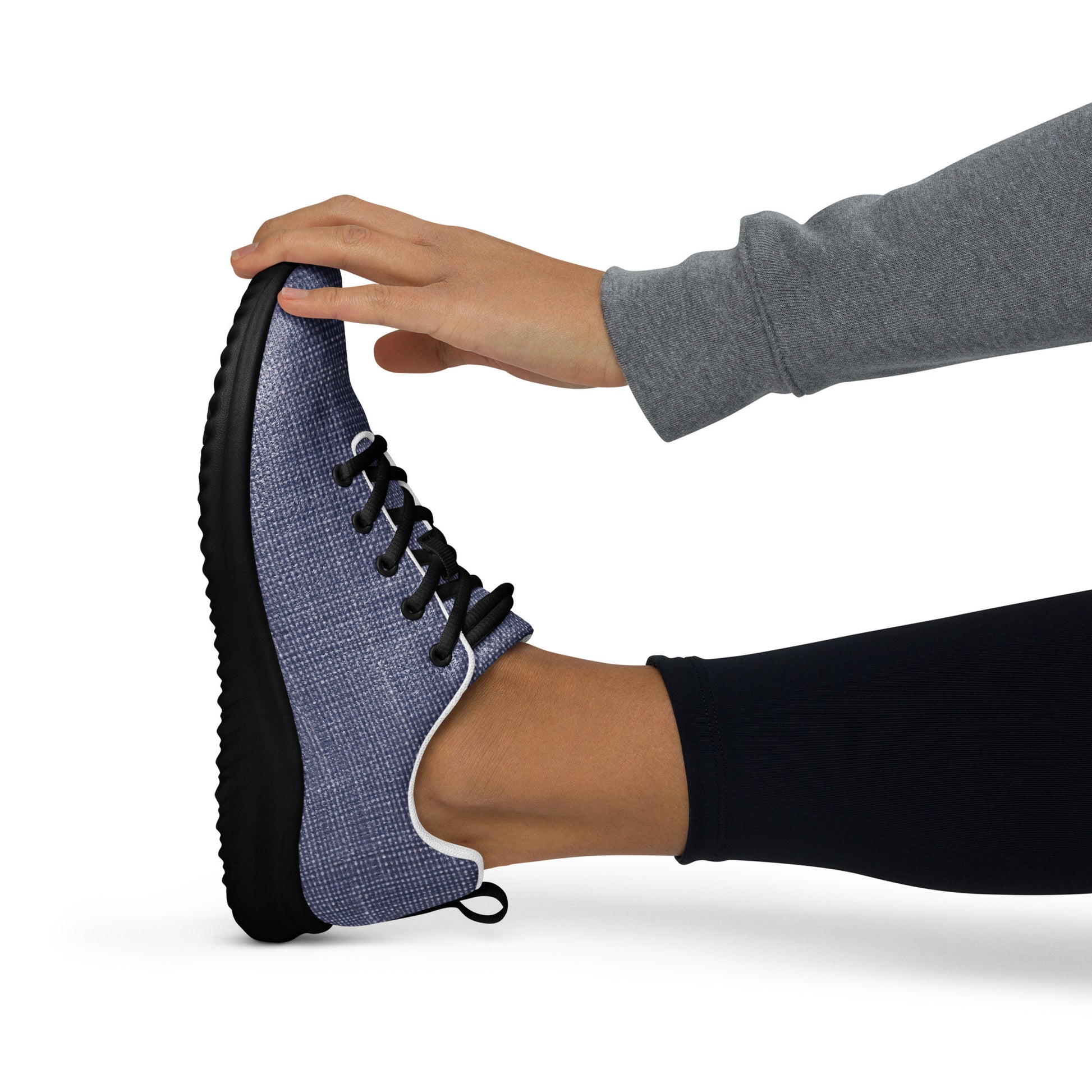 Women’s athletic shoes - Indigo Comfort: Women’s Athletic Shoes - Premium Blue Knit Texture by printfluence.net