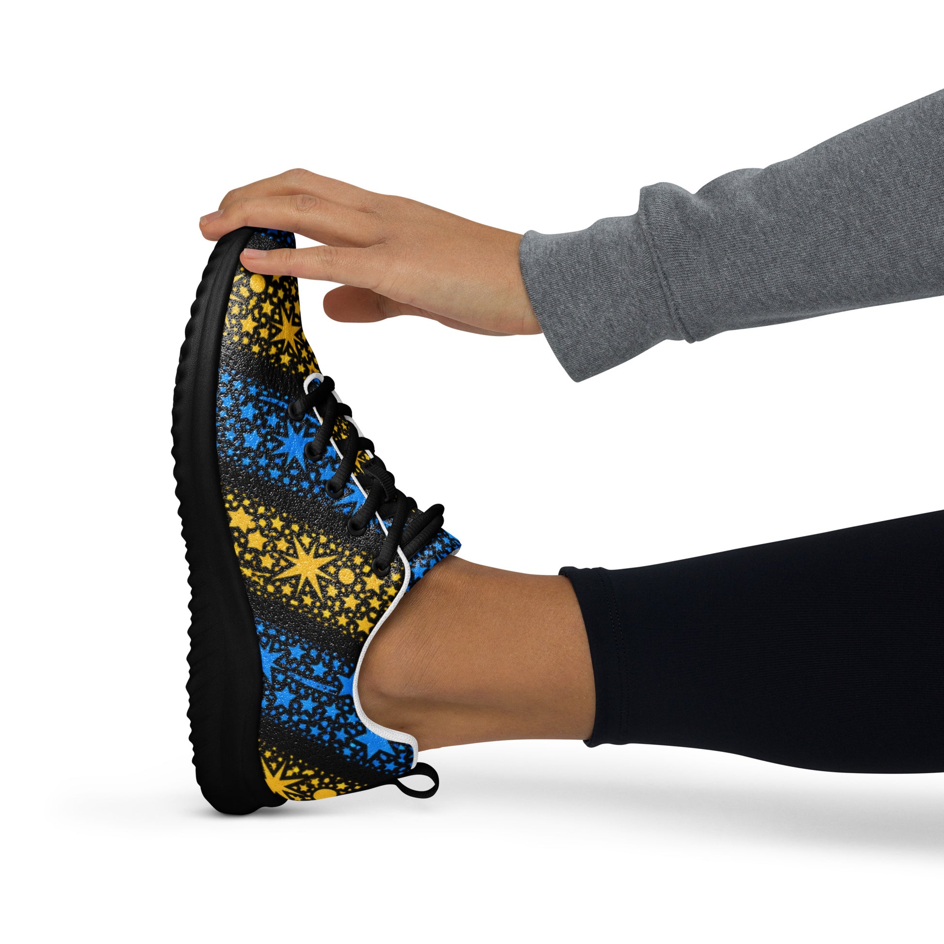 Women’s athletic shoes - Stellar Path: Women’s Athletic Shoes - Galactic Star Chevron Design by printfluence.net