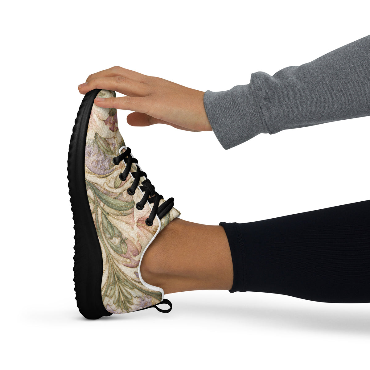 Heritage Bloom Lovers | Women’s Athletic Shoes — Classic Art Nouveau Lily and Floral Pattern by printfluence