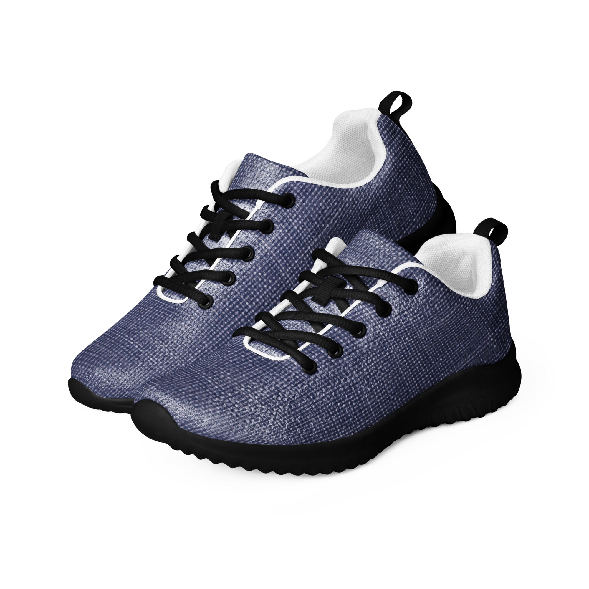 Women’s athletic shoes - Indigo Comfort: Women’s Athletic Shoes - Premium Blue Knit Texture by printfluence.net