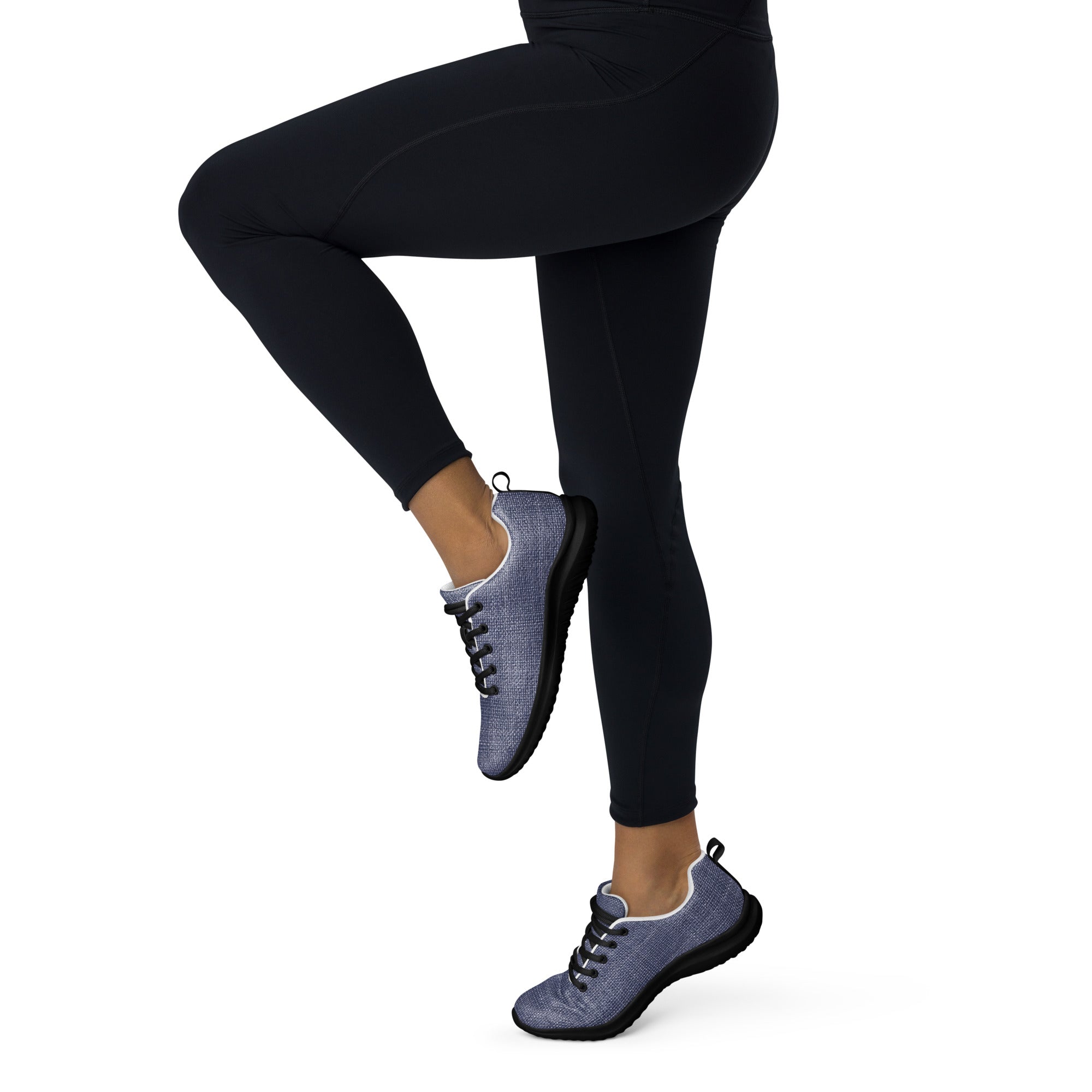 Women’s athletic shoes - Indigo Comfort: Women’s Athletic Shoes - Premium Blue Knit Texture by printfluence.net
