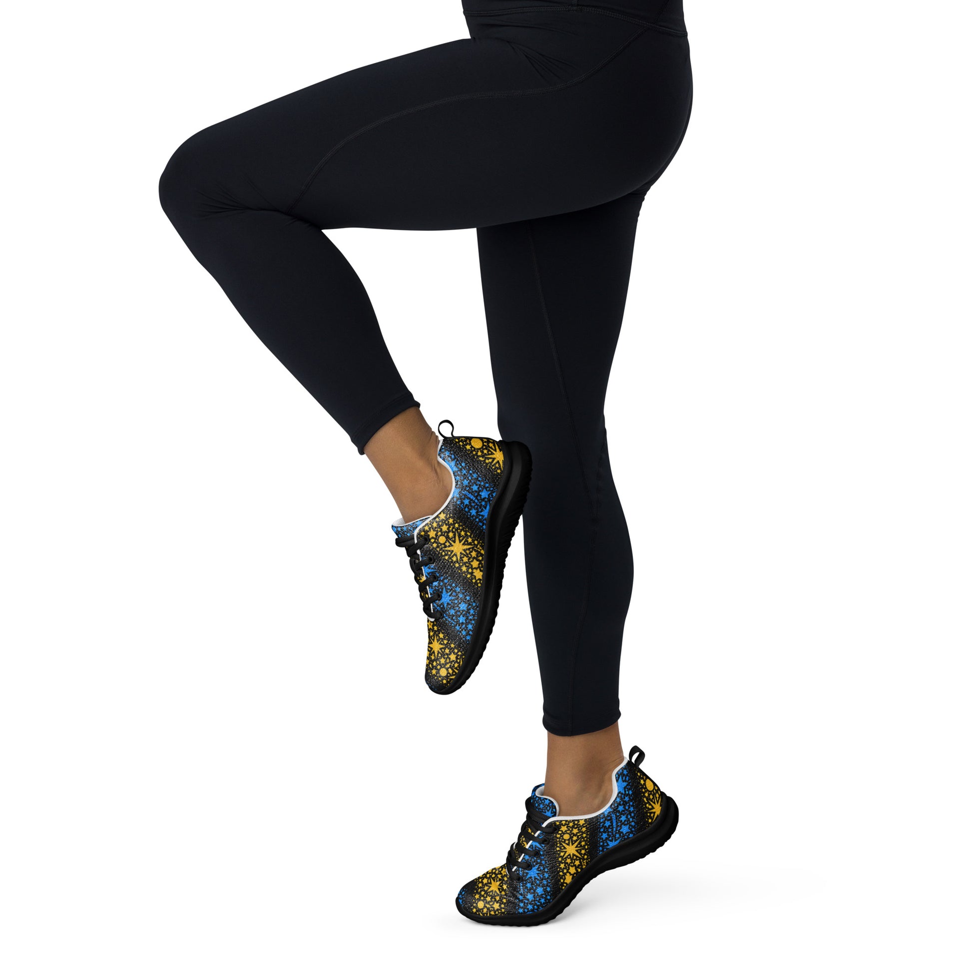 Women’s athletic shoes - Stellar Path: Women’s Athletic Shoes - Galactic Star Chevron Design by printfluence.net