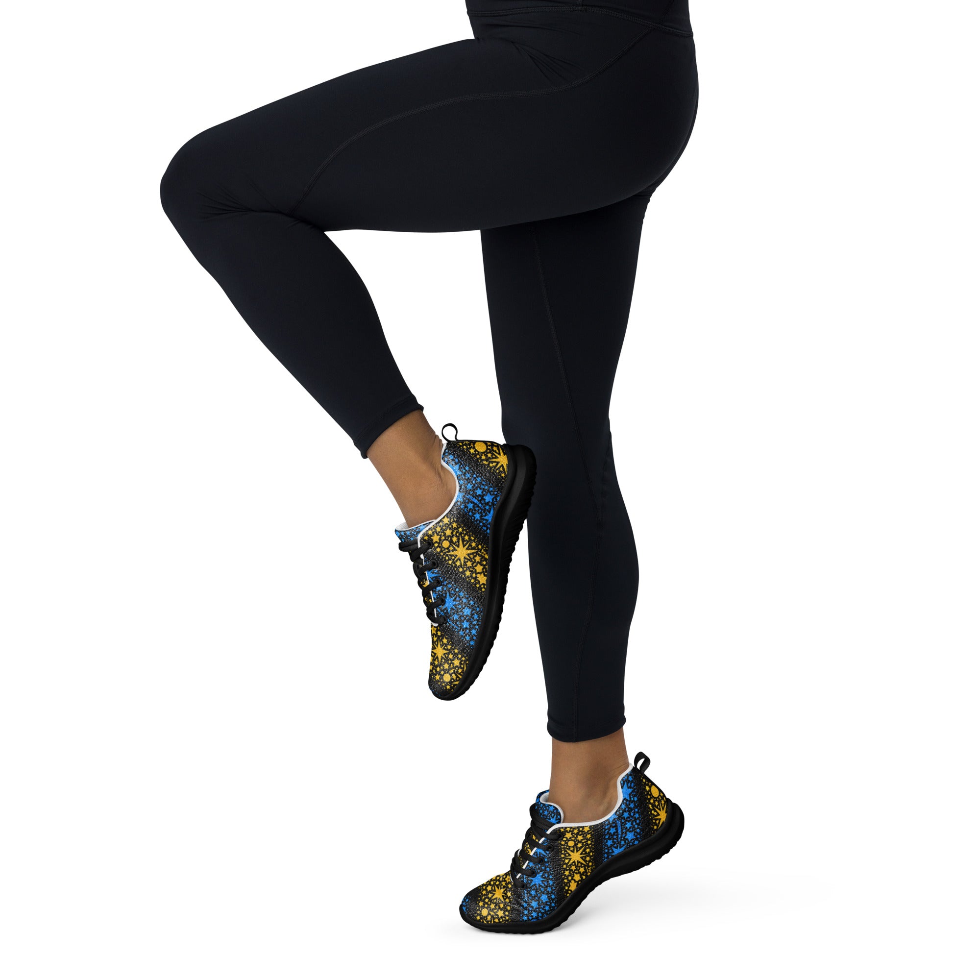 Women’s athletic shoes - Stellar Path: Women’s Athletic Shoes - Galactic Star Chevron Design by printfluence.net