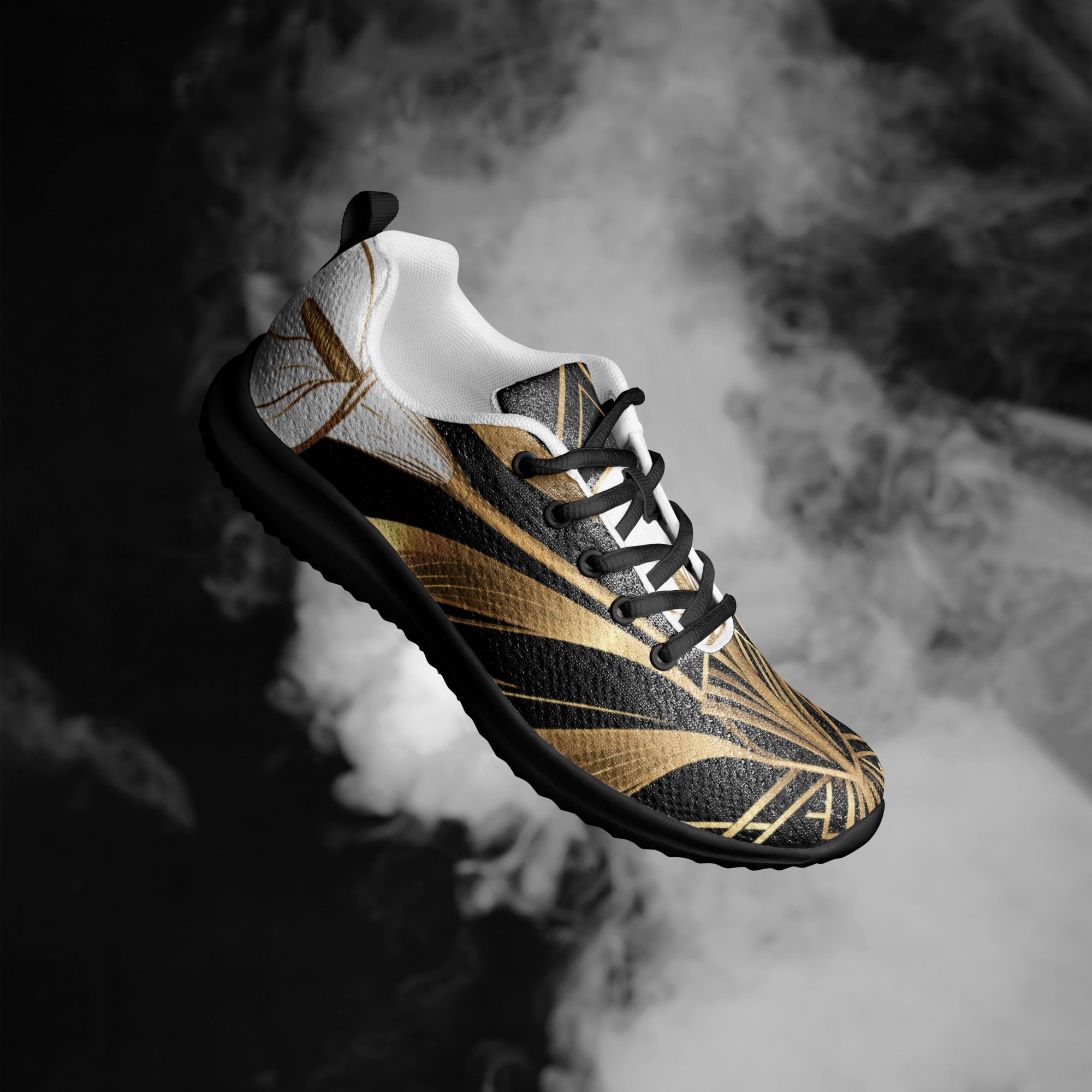 Women’s athletic shoes - Golden Apex Athletic Shoes – Women's Luxe Line Converging Sneakers by printfluence.net