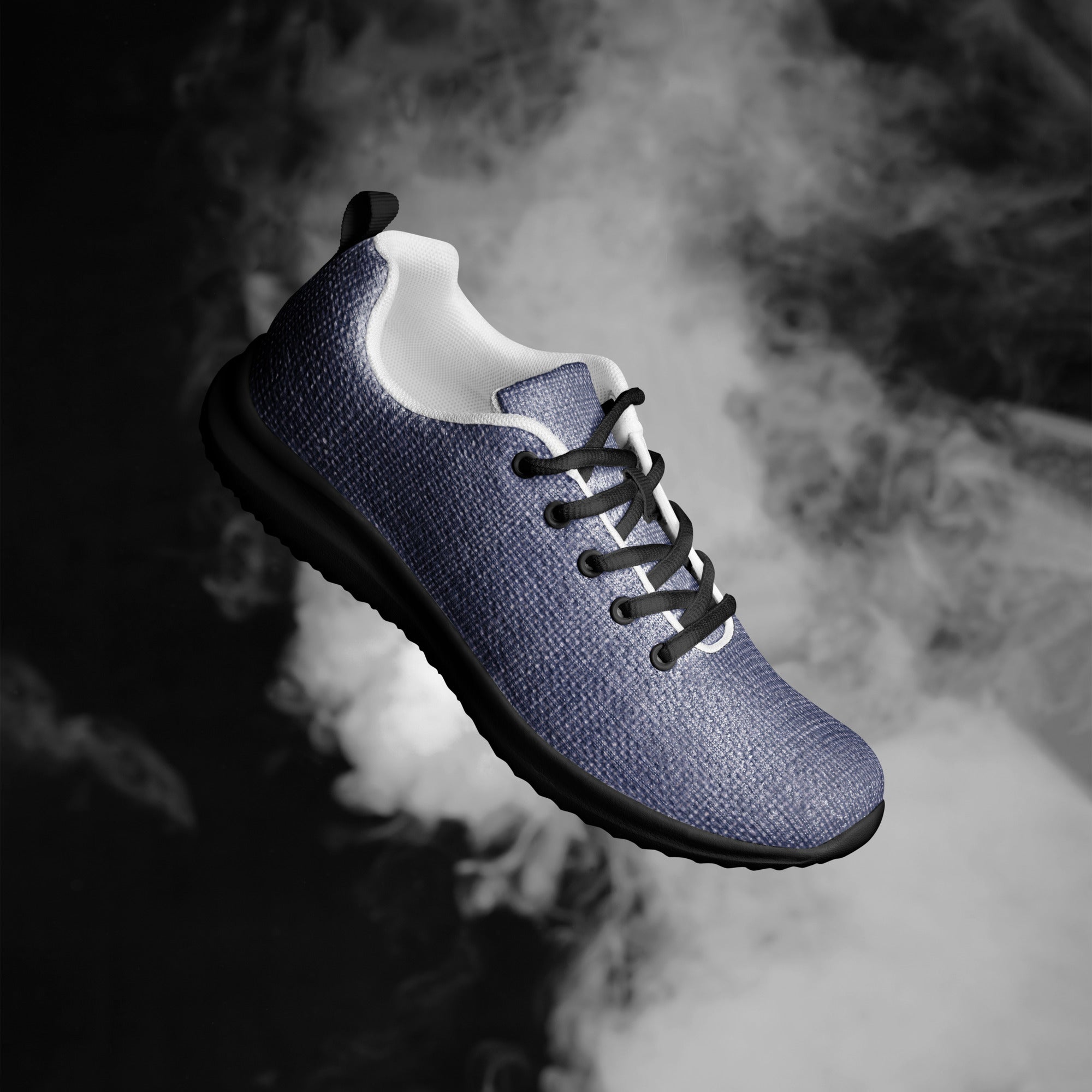 Women’s athletic shoes - Indigo Comfort: Women’s Athletic Shoes - Premium Blue Knit Texture by printfluence.net