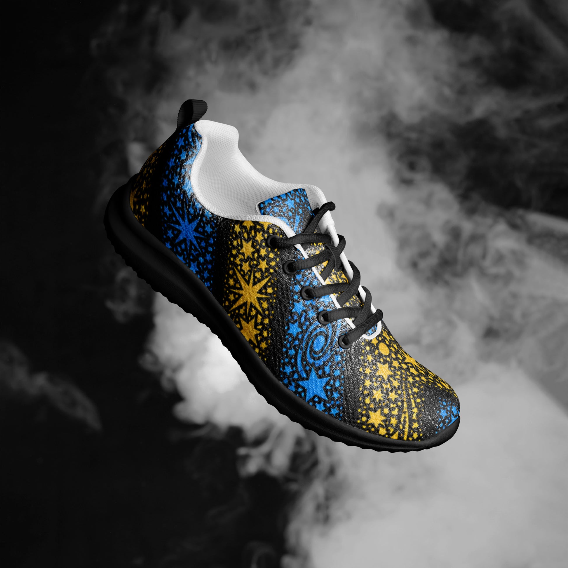 Women’s athletic shoes - Stellar Path: Women’s Athletic Shoes - Galactic Star Chevron Design by printfluence.net