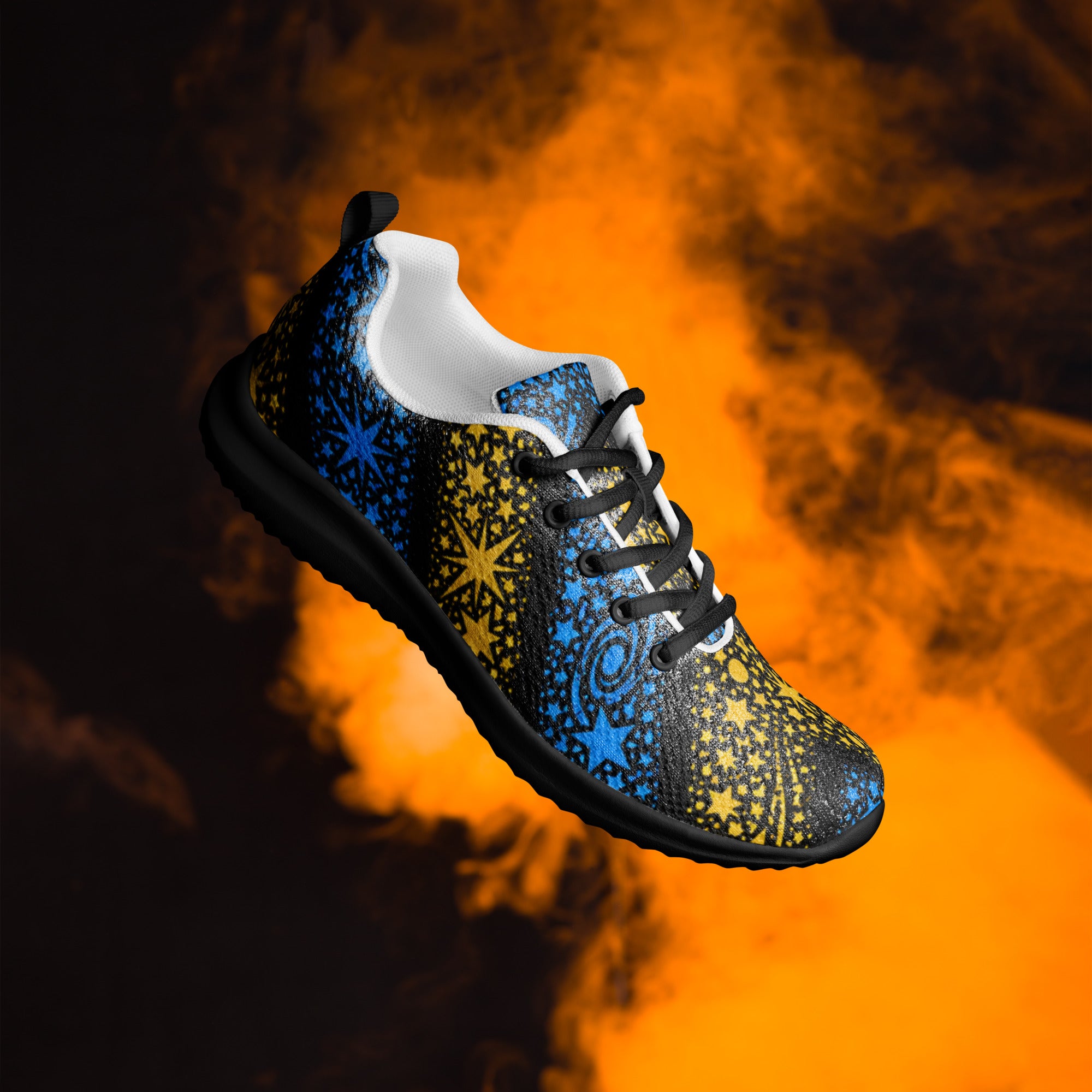 Women’s athletic shoes - Stellar Path: Women’s Athletic Shoes - Galactic Star Chevron Design by printfluence.net