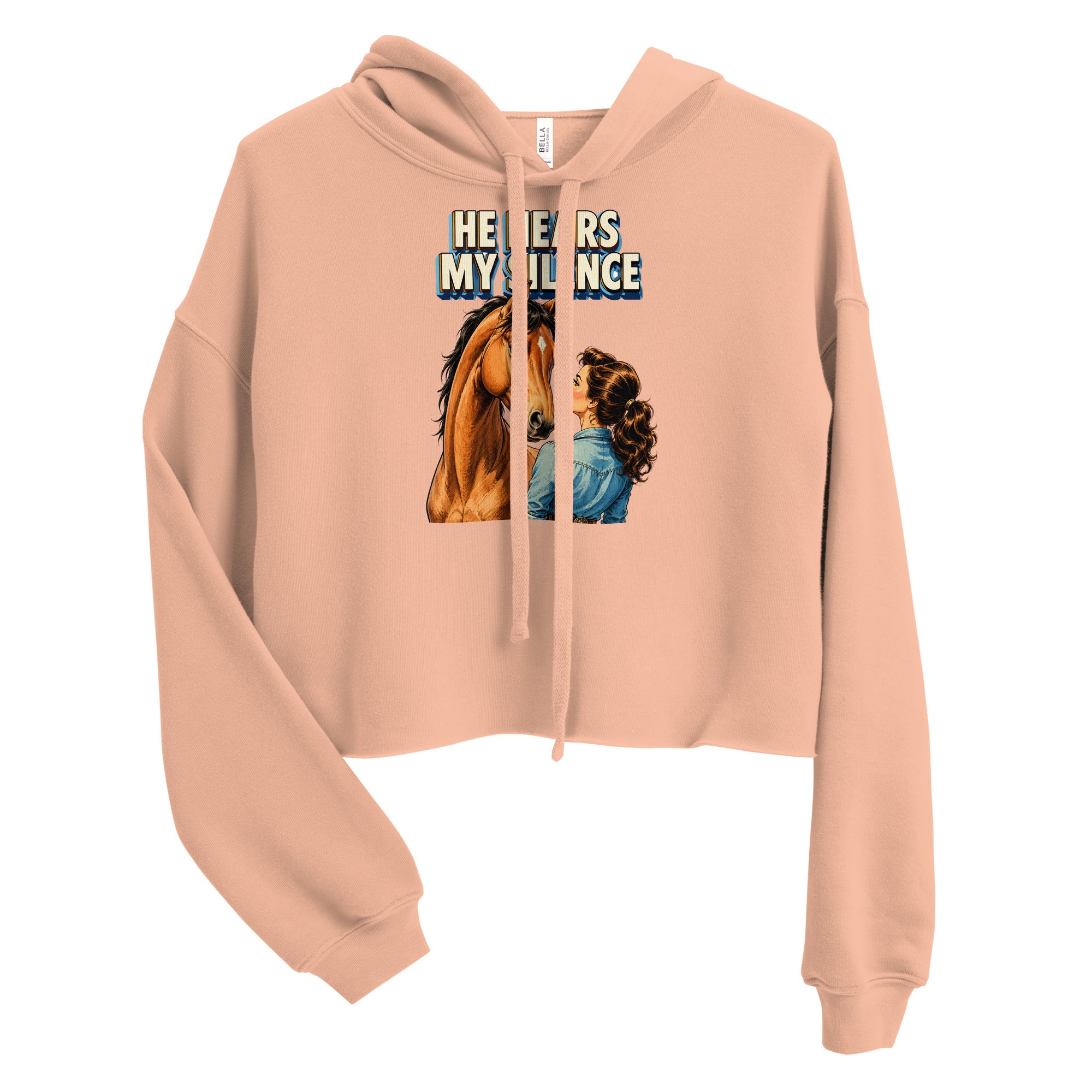 He Hears My Silence Vintage Horse Crop Hoodie - Horse Lovers Edition H-22 by printfluence.net