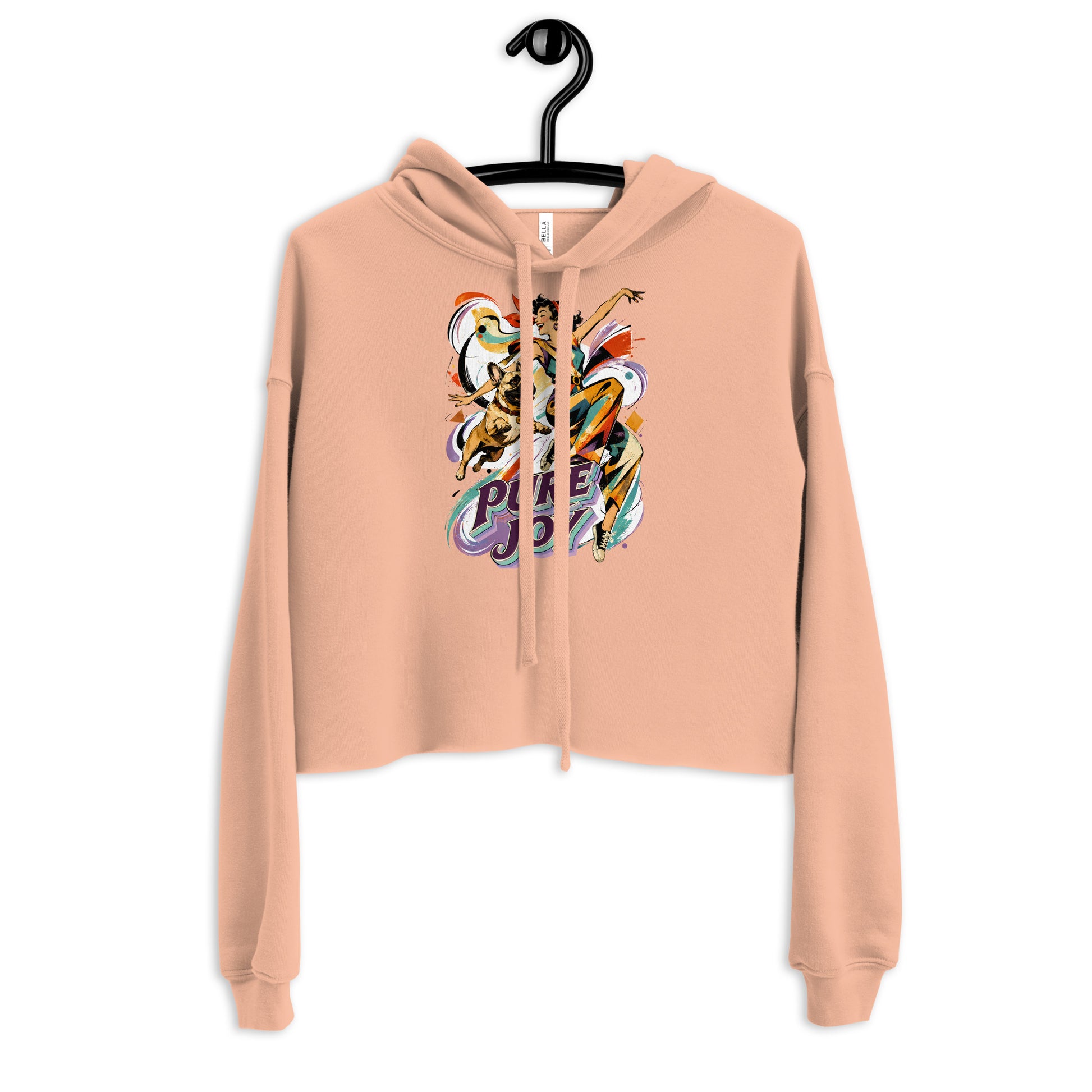 Pure Joy Frenchie Cropped Hoodie - French Bulldog Lovers Women's Pullover H-22 by printfluence.net