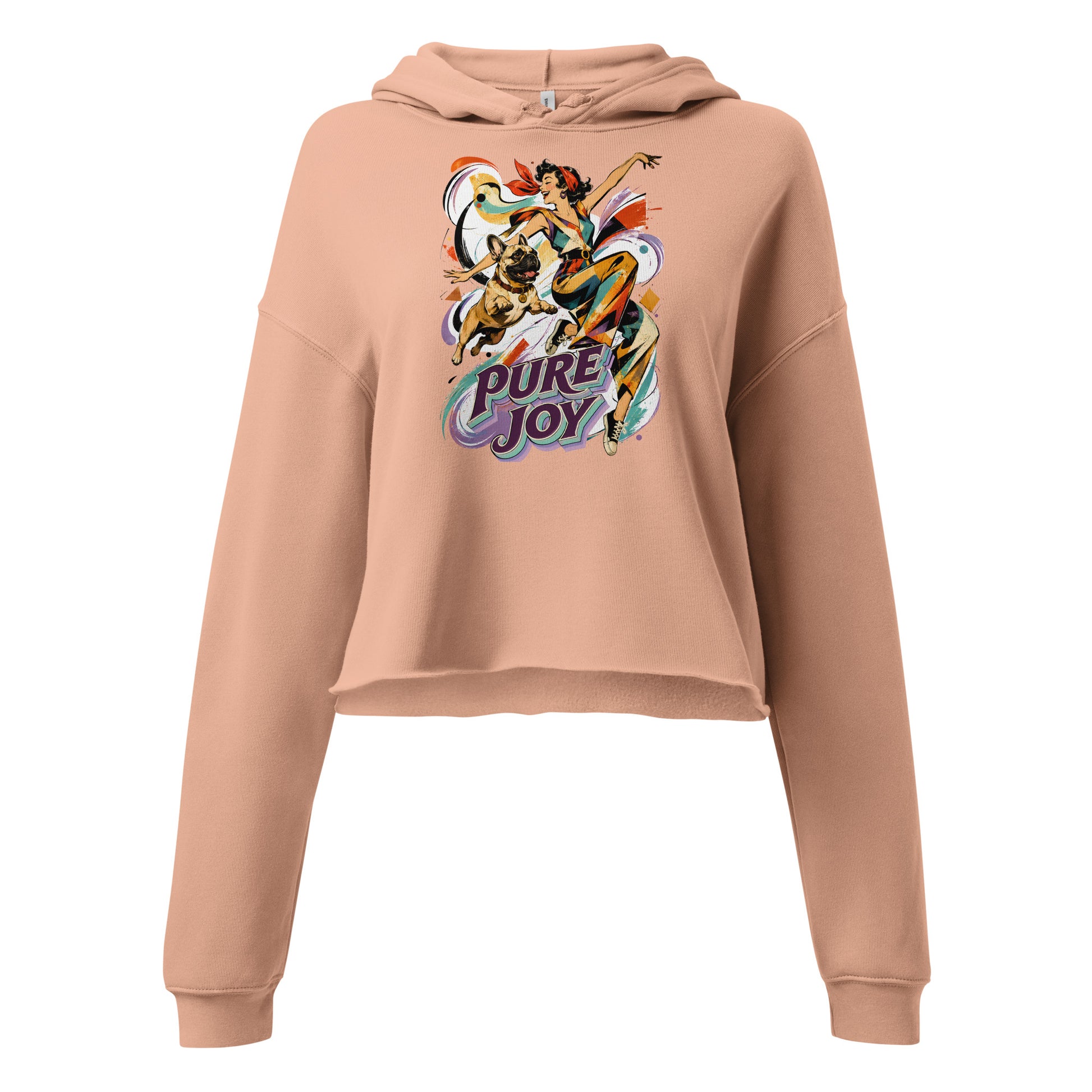 Pure Joy Frenchie Cropped Hoodie - French Bulldog Lovers Women's Pullover H-22 by printfluence.net