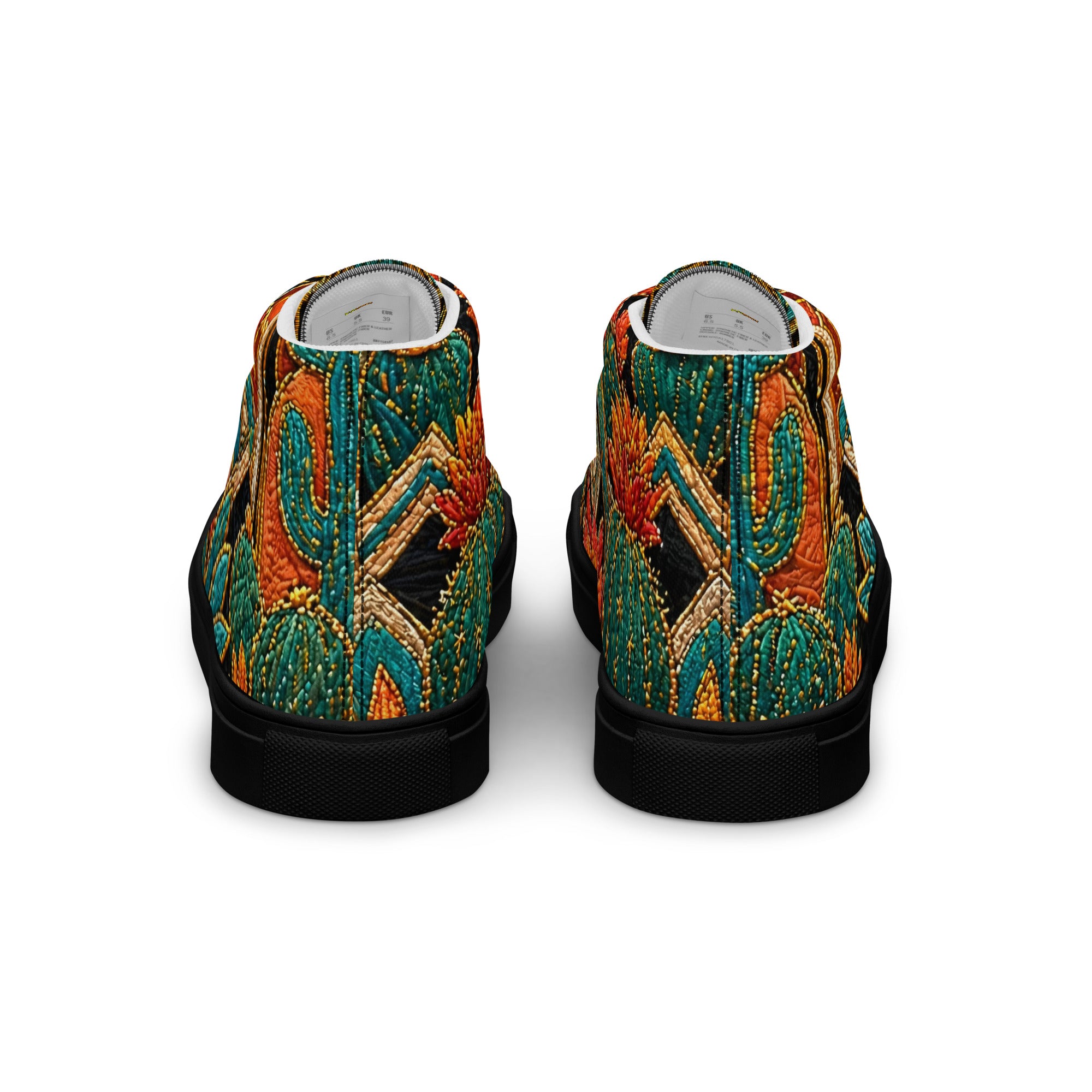 Women’s high top canvas shoes - Desert Oasis: Women’s High Top Canvas Shoes - Southwestern Cactus & Floral Art by printfluence.net