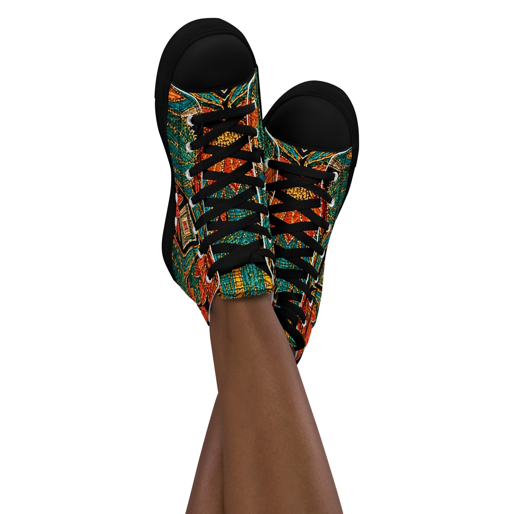 Women’s high top canvas shoes - Desert Oasis: Women’s High Top Canvas Shoes - Southwestern Cactus & Floral Art by printfluence.net