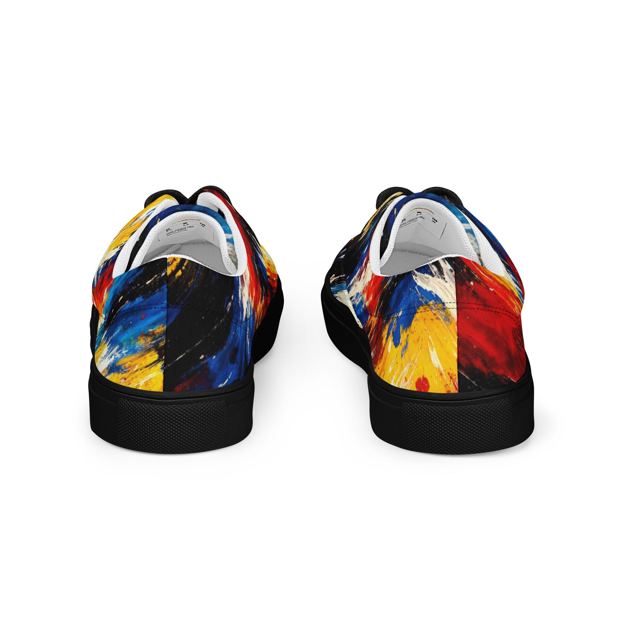 Women’s lace-up canvas shoes - Cosmic Burst: Women’s Lace-Up Canvas Shoes - Vibrant Abstract Art Explosion by printfluence.net
