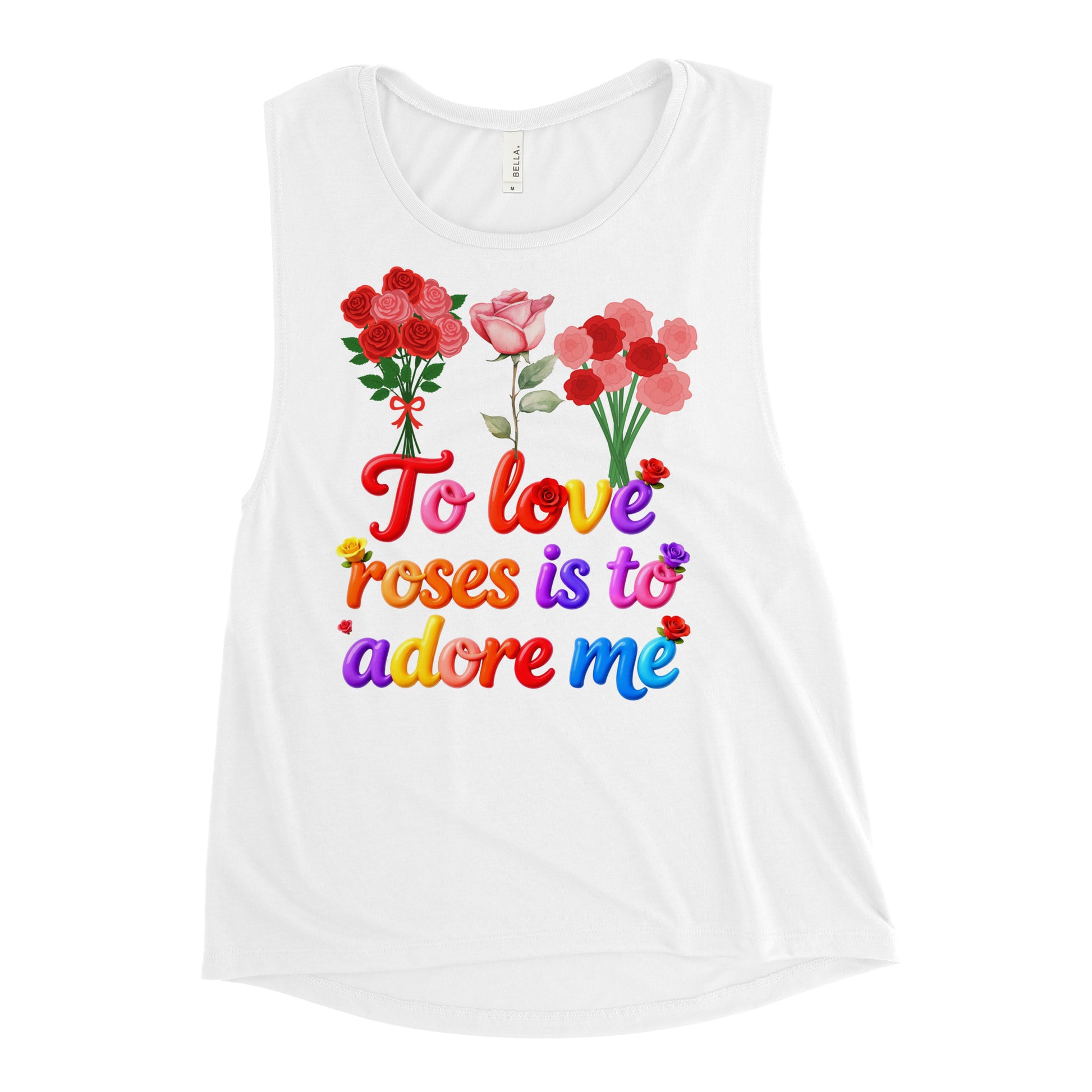 Ladies’ Muscle Tank - Elite Rose Love Muscle Tank – Opulent Visionary Luxury by printfluence.net