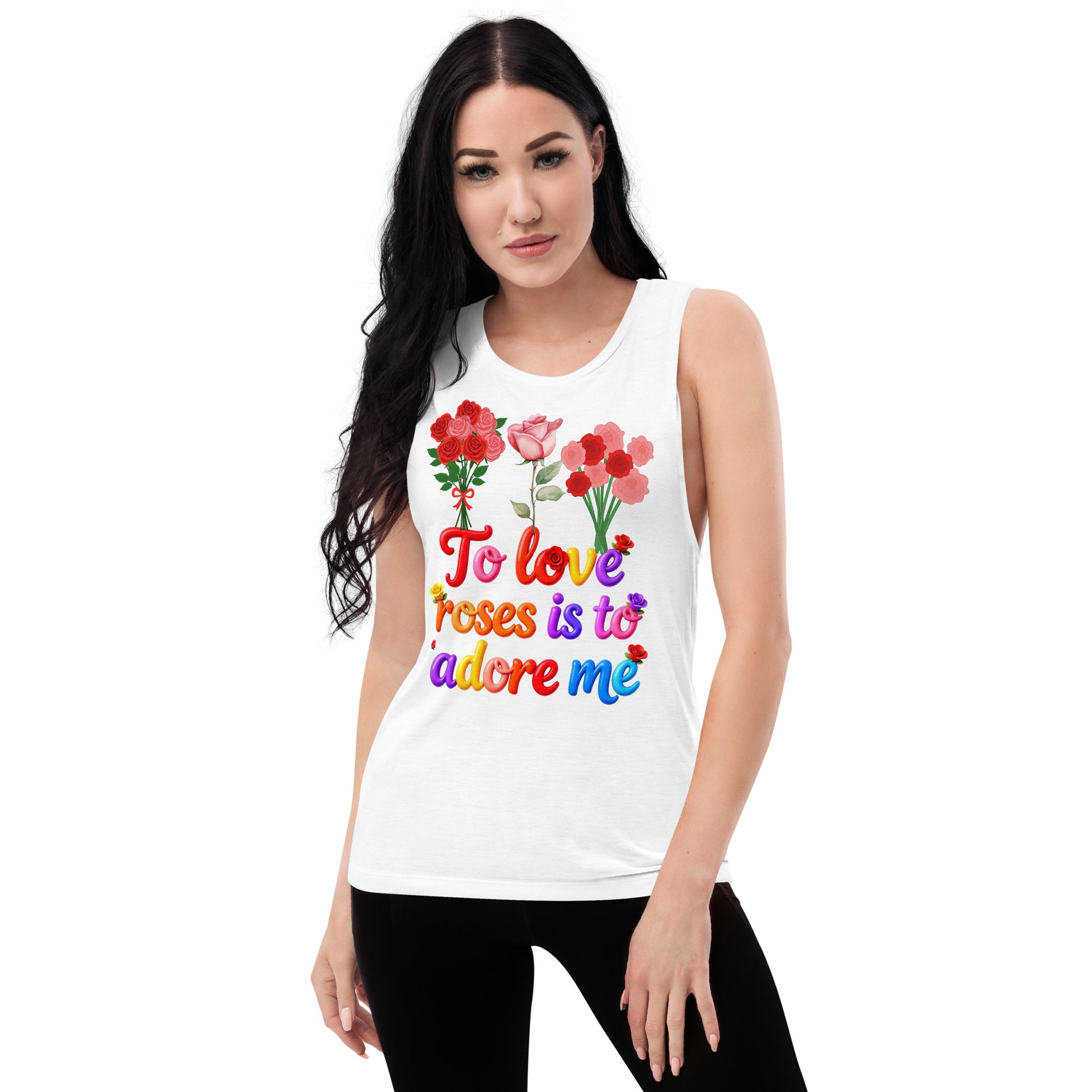 Ladies’ Muscle Tank - Elite Rose Love Muscle Tank – Opulent Visionary Luxury by printfluence.net
