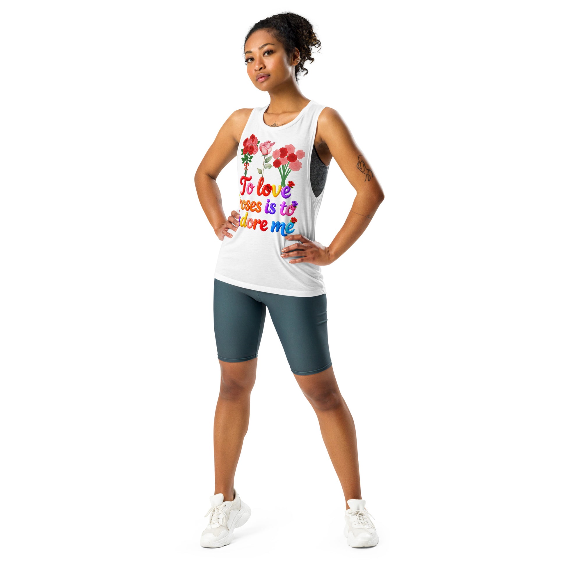 Ladies’ Muscle Tank - Elite Rose Love Muscle Tank – Opulent Visionary Luxury by printfluence.net