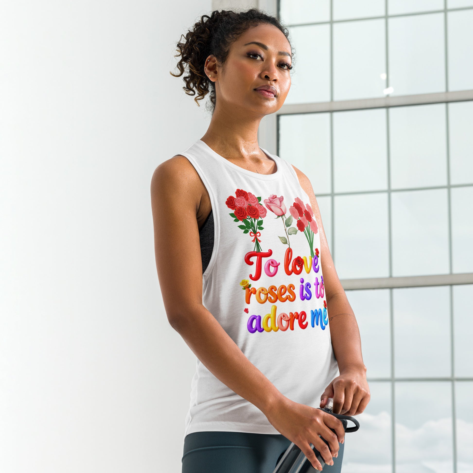 Ladies’ Muscle Tank - Elite Rose Love Muscle Tank – Opulent Visionary Luxury by printfluence.net
