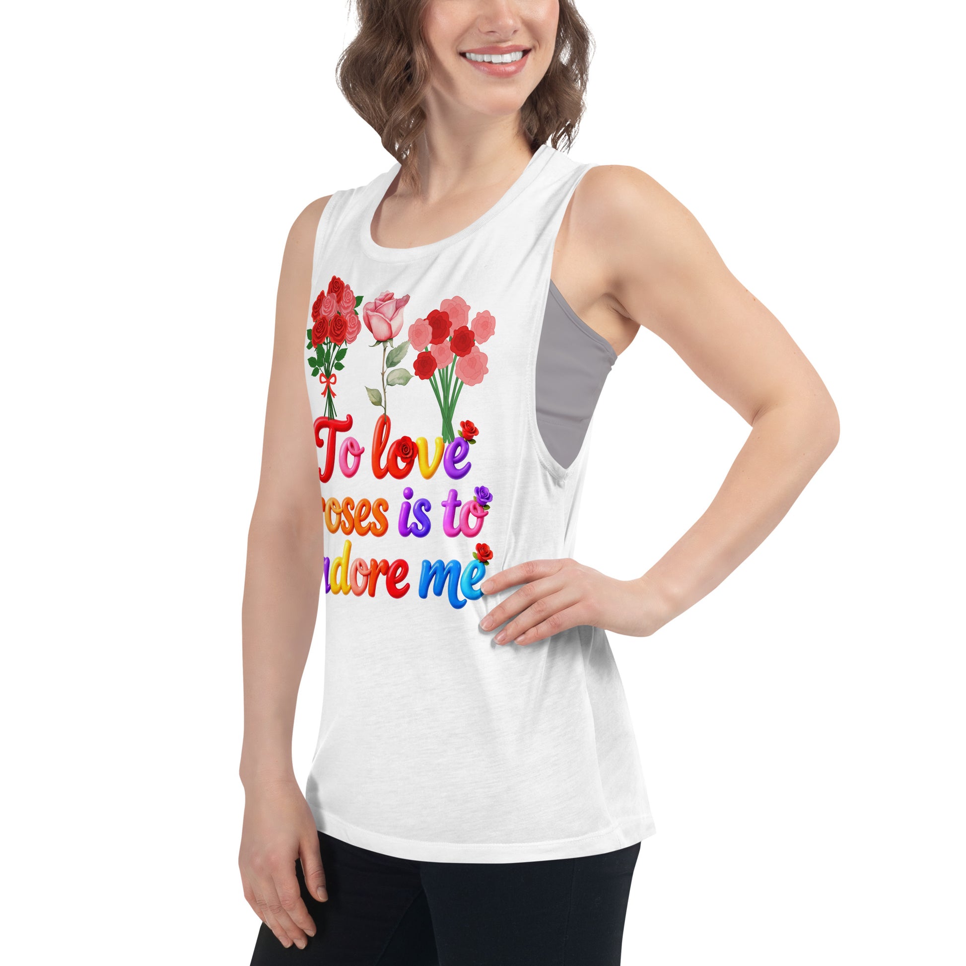 Ladies’ Muscle Tank - Elite Rose Love Muscle Tank – Opulent Visionary Luxury by printfluence.net