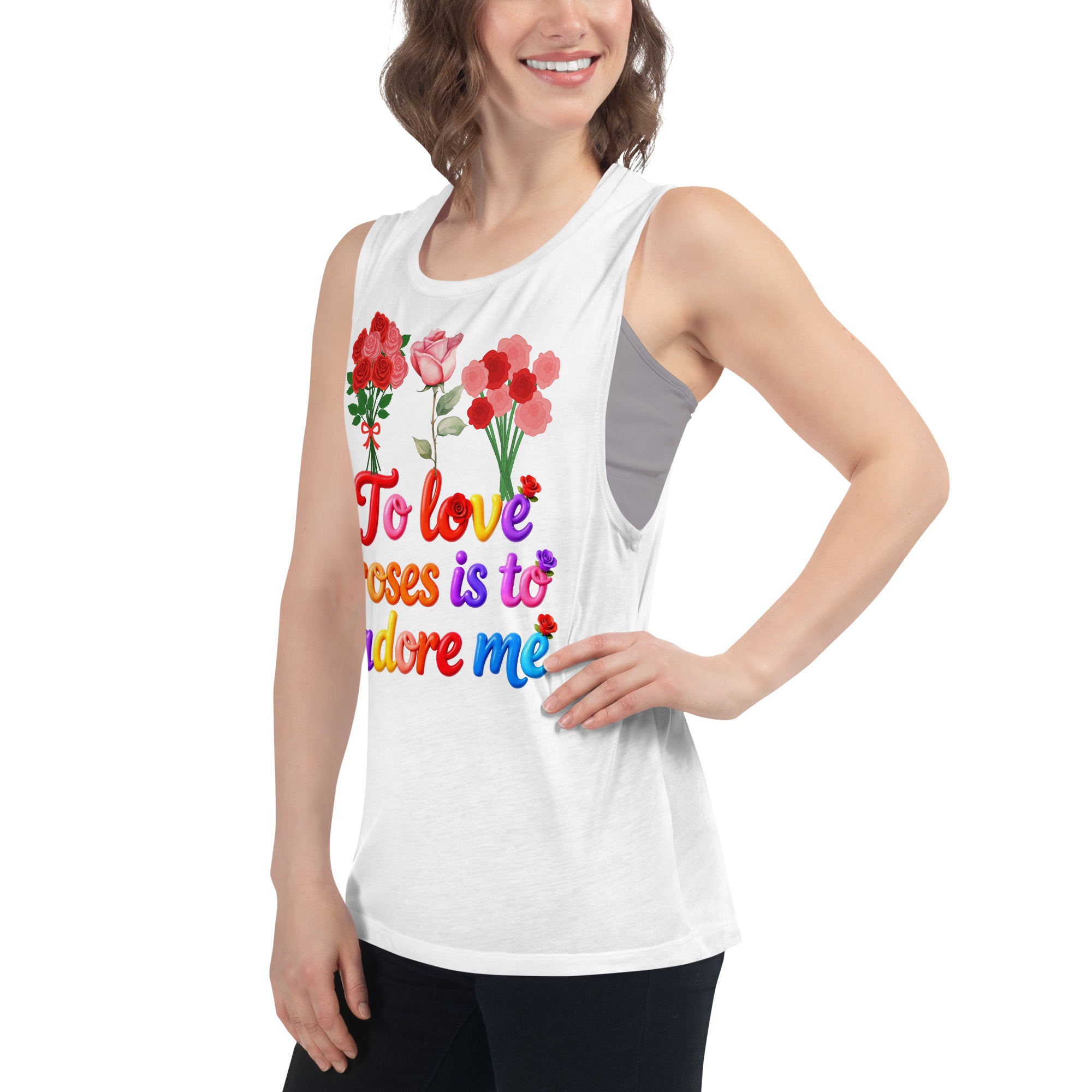 Ladies’ Muscle Tank - Elite Rose Love Muscle Tank – Opulent Visionary Luxury by printfluence.net
