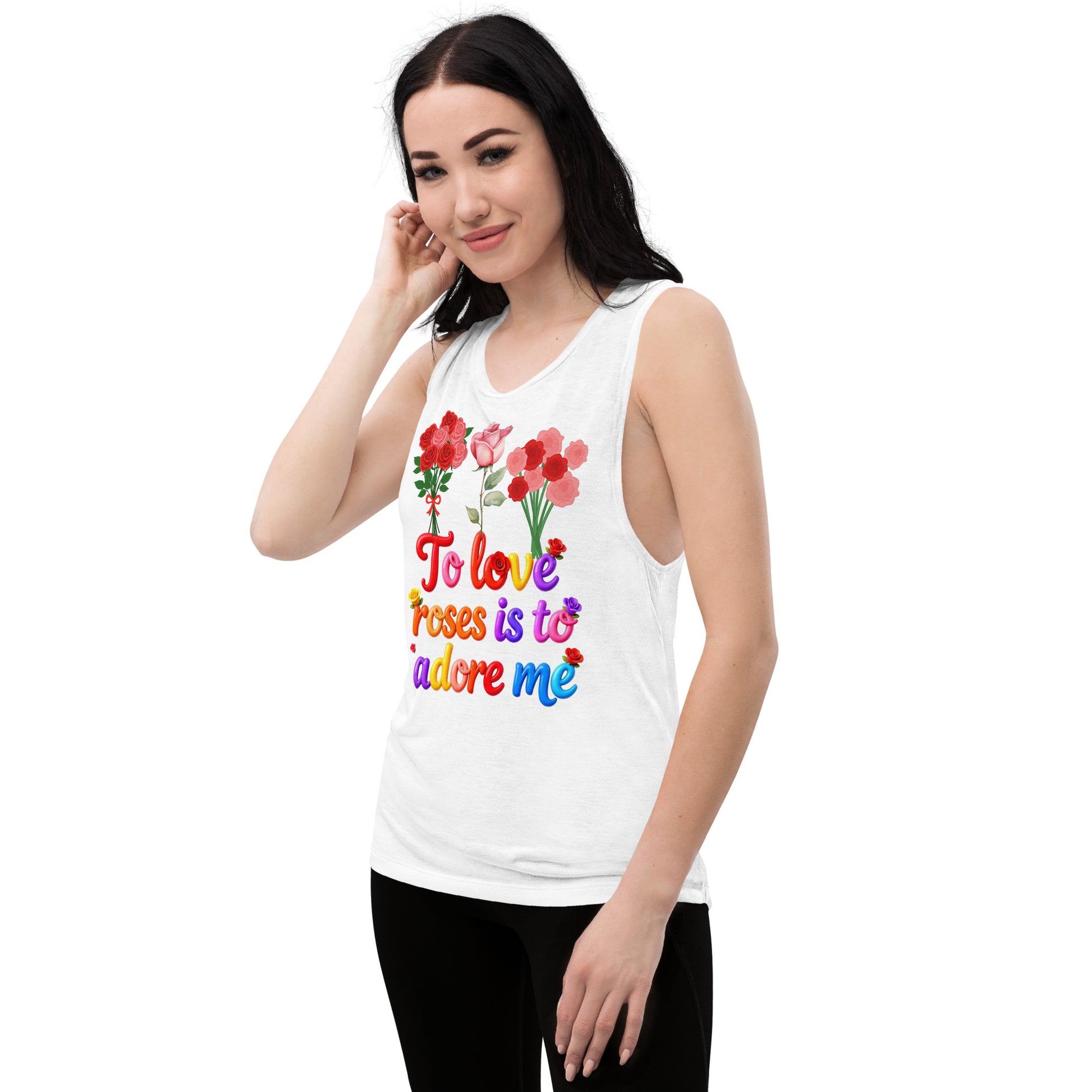Ladies’ Muscle Tank - Elite Rose Love Muscle Tank – Opulent Visionary Luxury by printfluence.net