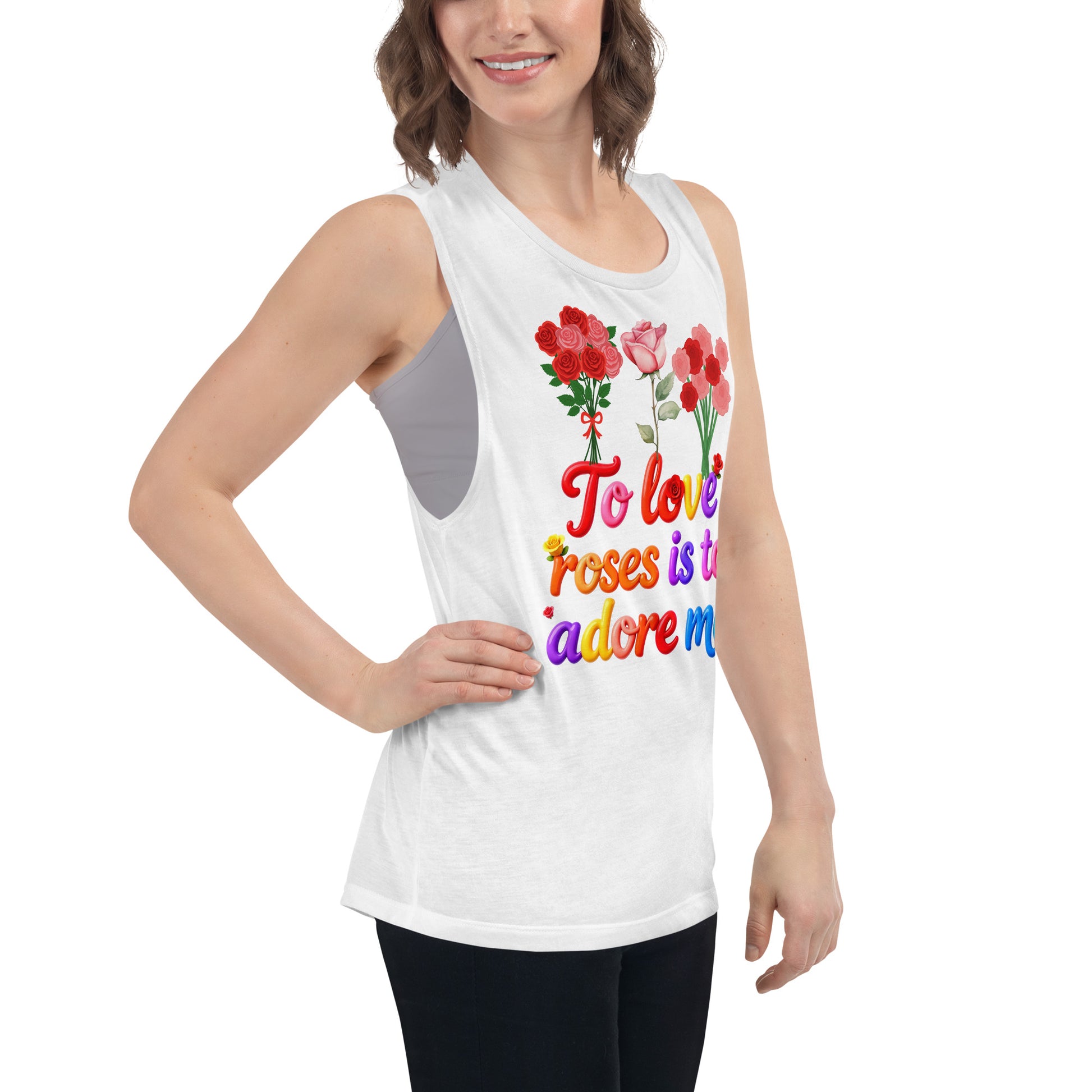 Ladies’ Muscle Tank - Elite Rose Love Muscle Tank – Opulent Visionary Luxury by printfluence.net