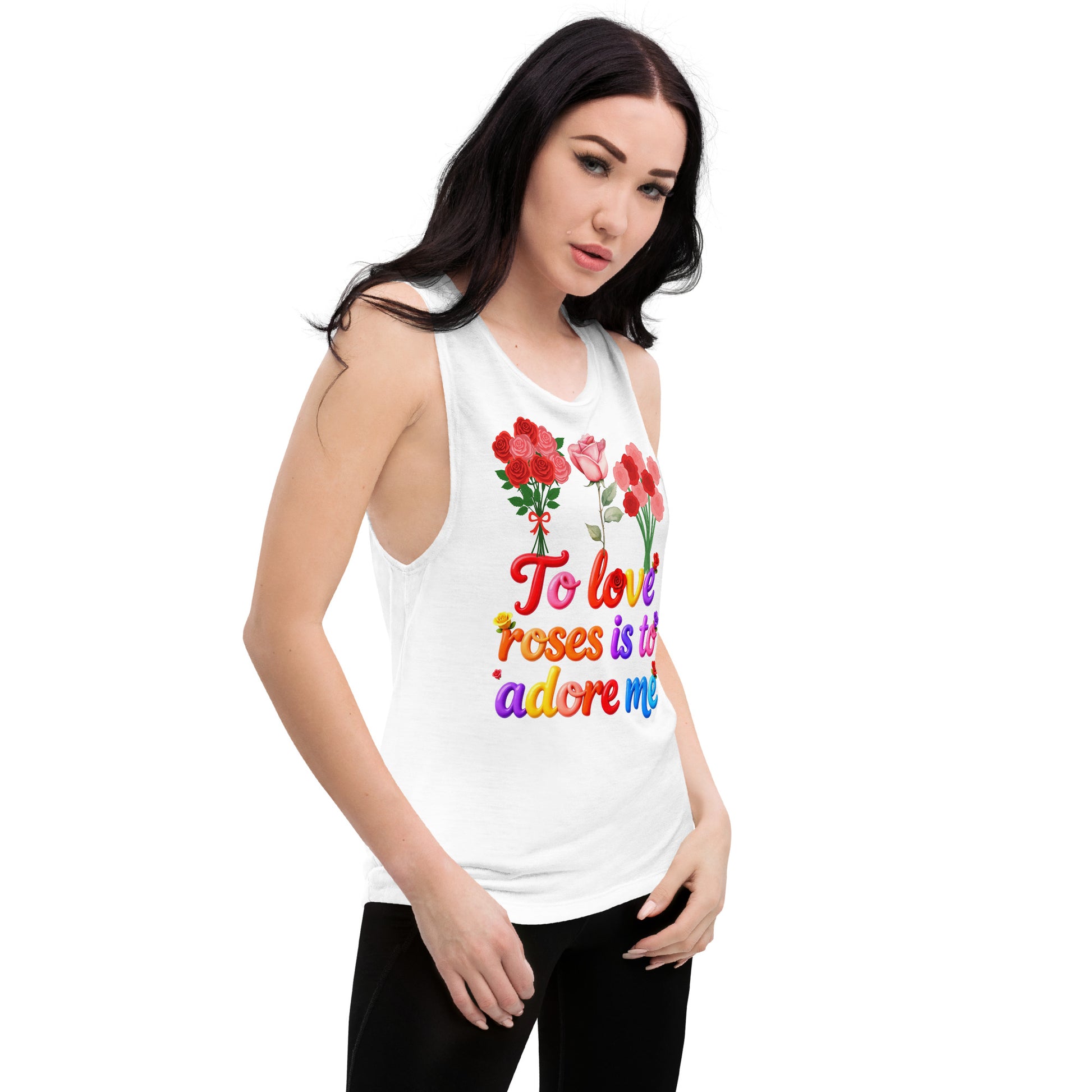 Ladies’ Muscle Tank - Elite Rose Love Muscle Tank – Opulent Visionary Luxury by printfluence.net
