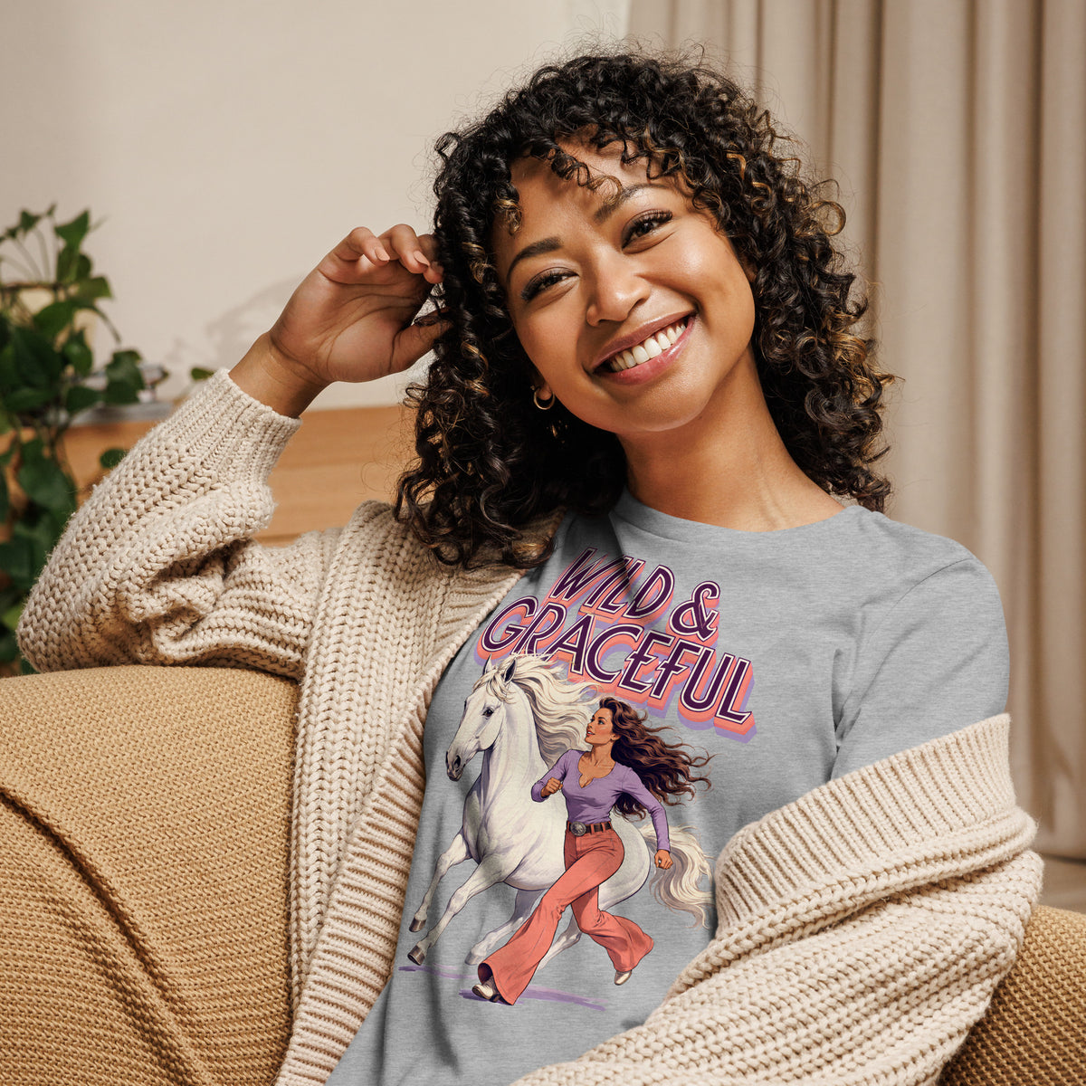 Wild & Graceful White Horse Women's Tee | Premium Gift for Horse Lovers T-2 by printfluence.net